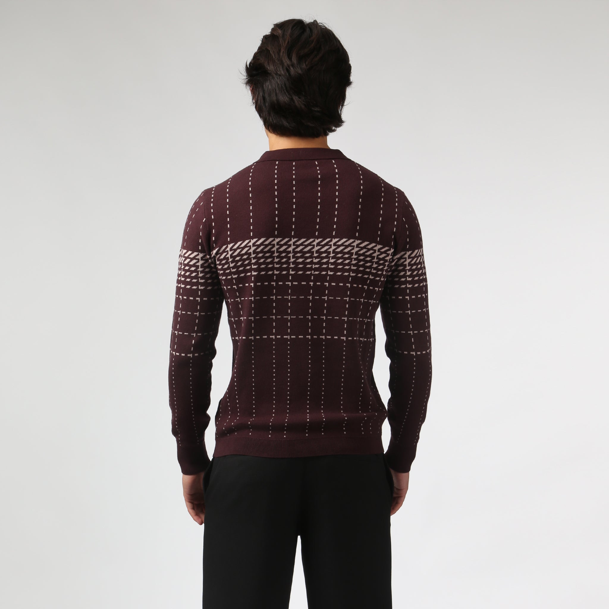NEW- Mahogany Harris Check Knit Polo