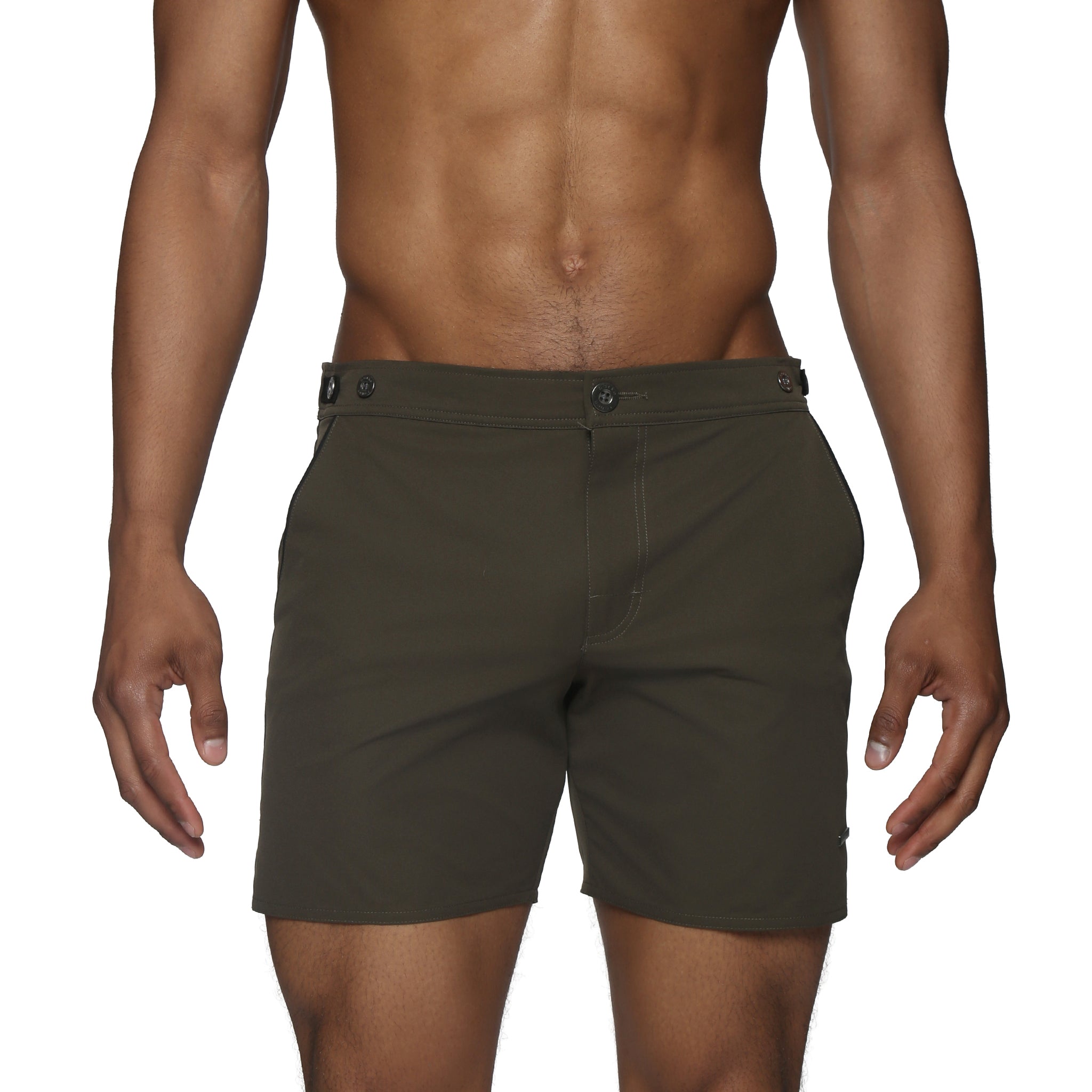 Army Green 6" Catalonia Solid Stretch - Parke & Ronen