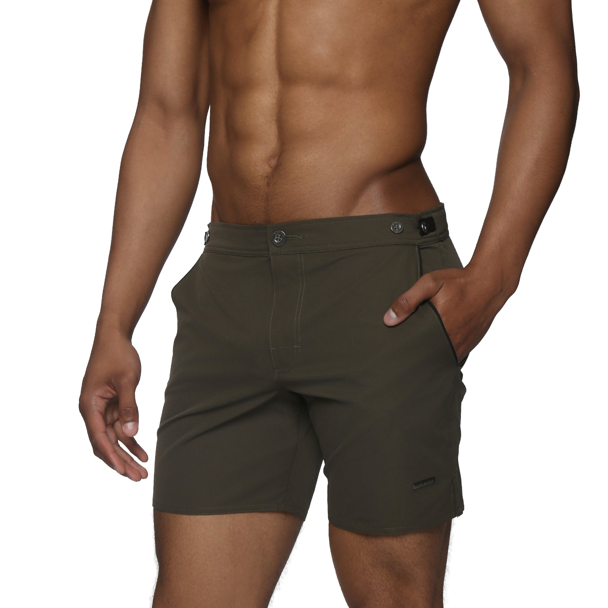 Army Green 6" Catalonia Solid Stretch - Parke & Ronen