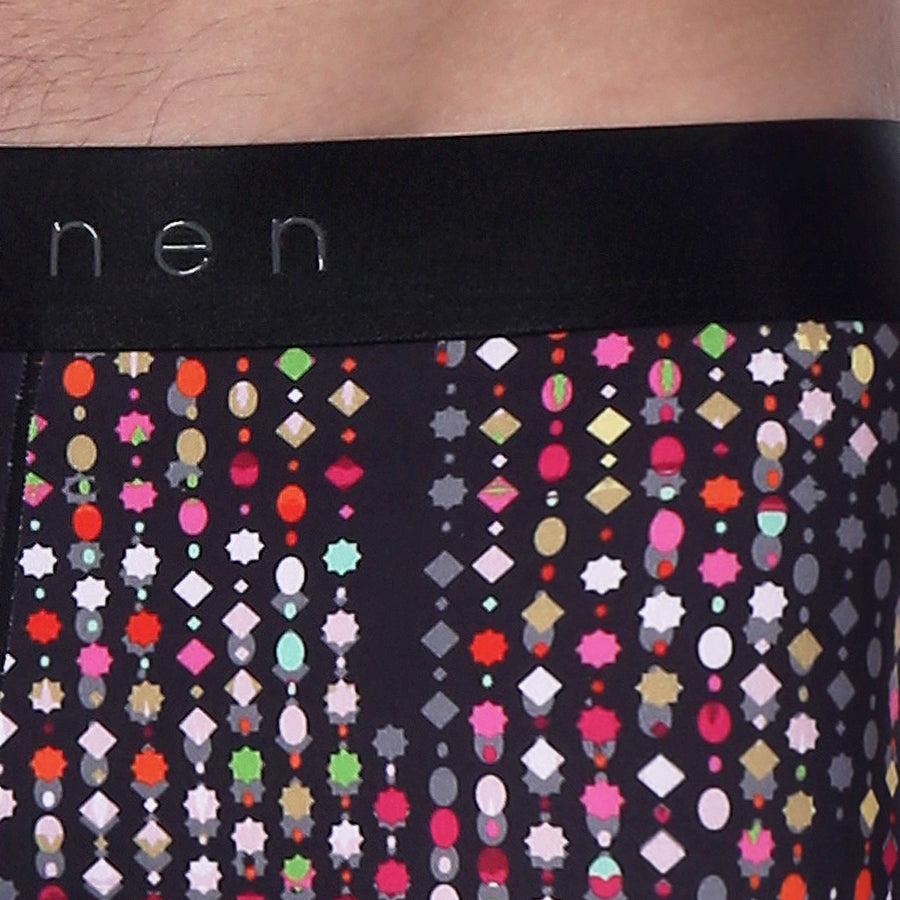 HOLIDAY EXCLUSIVE- Jet Black Gala Print Low Rise Trunk