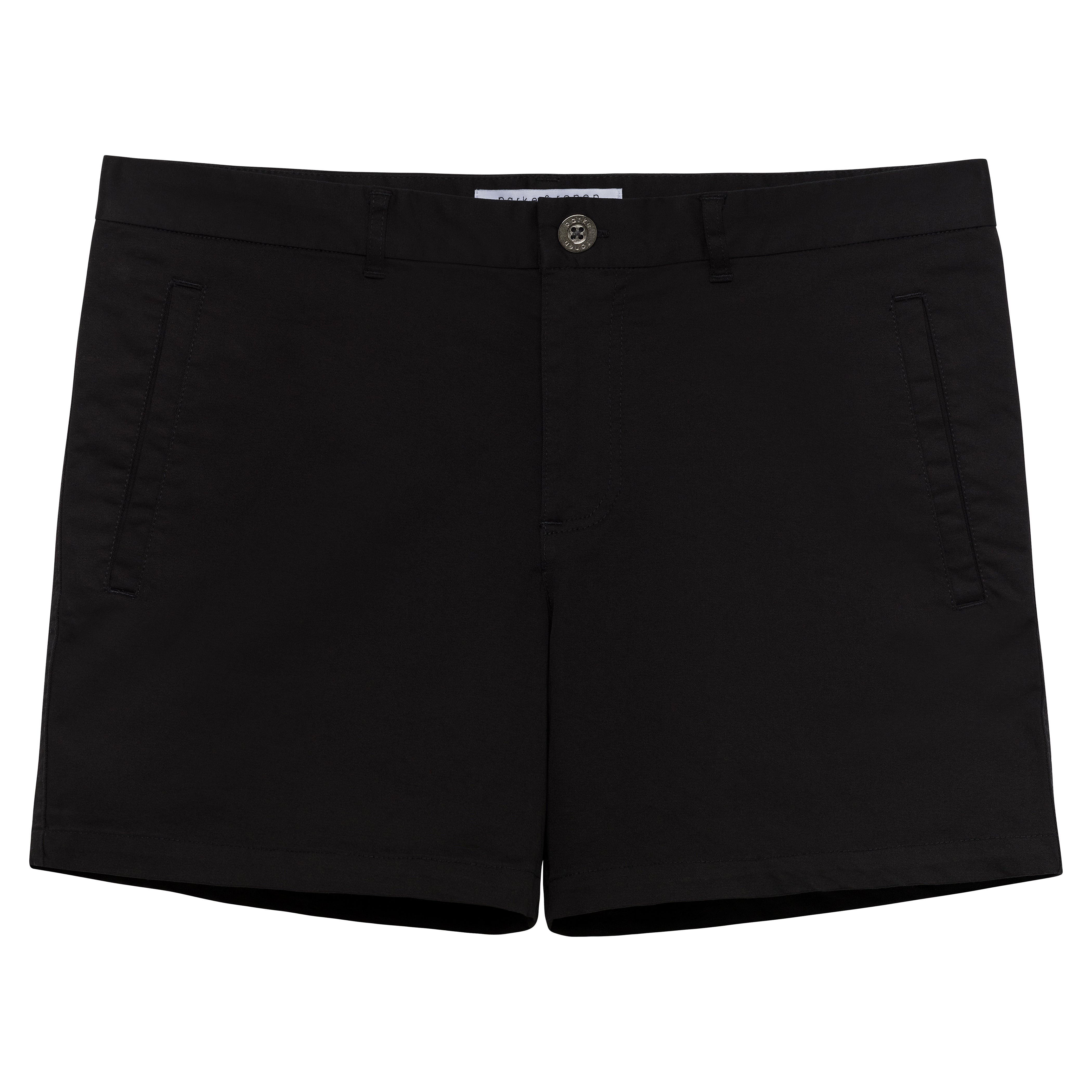 Black Solid Stretch Holler Shorts | Parke & Ronen