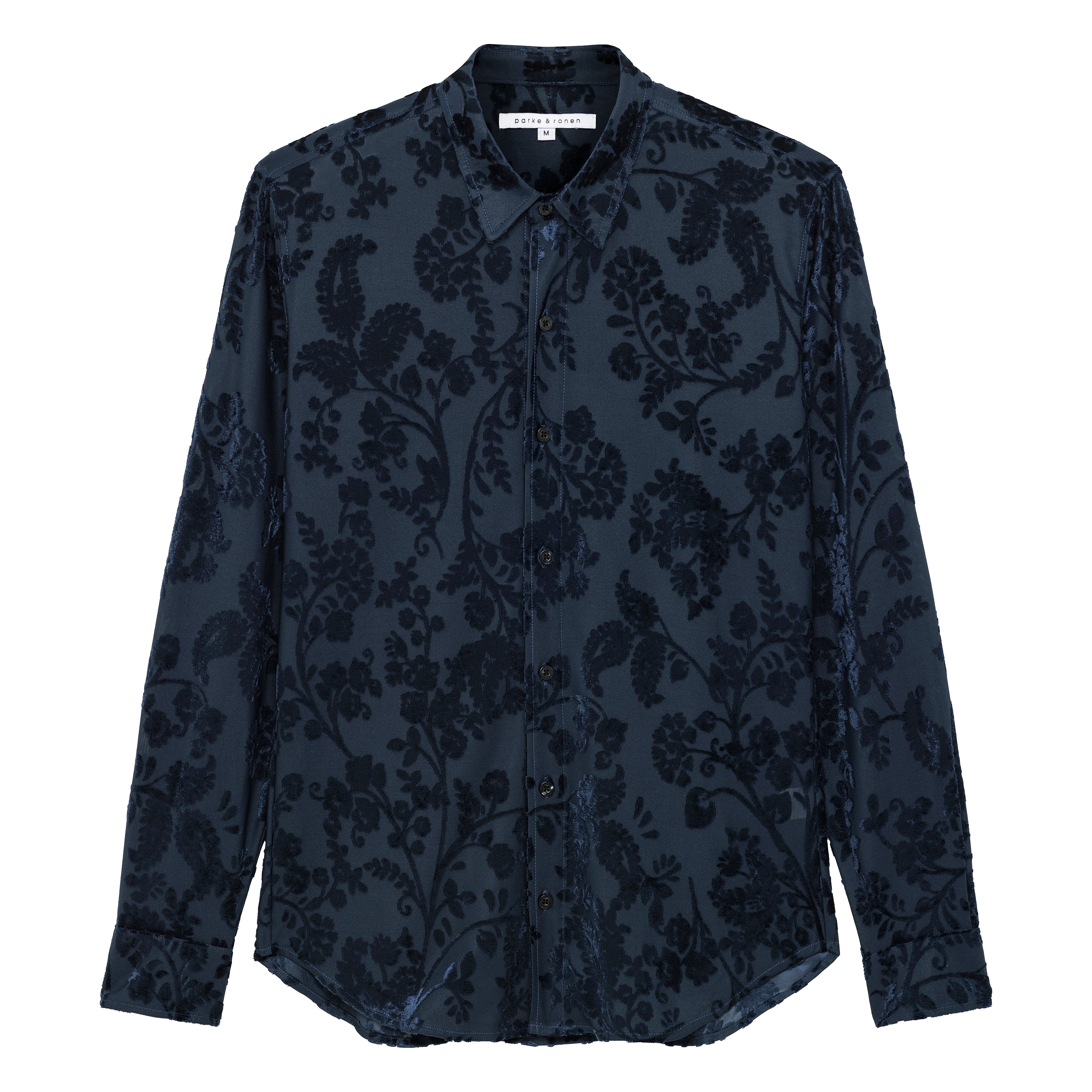 HOLIDAY EXCLUSIVE- Sapphire Fontainebleau Cut Velvet Shirt - parke & ronen