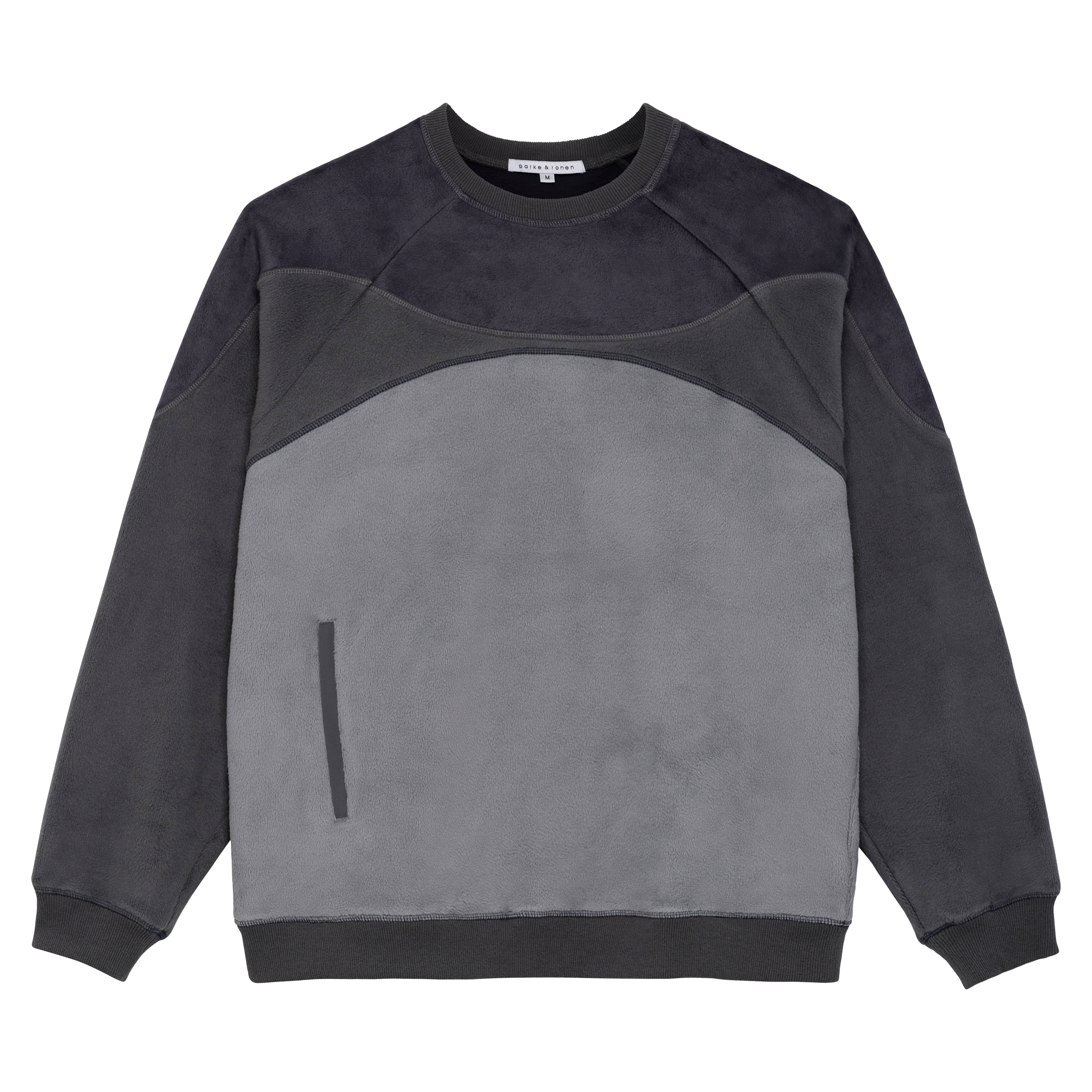 ACTIONWEAR Indigo Ushuaia Fleece Color Block Sweatshirt - parke & ronen