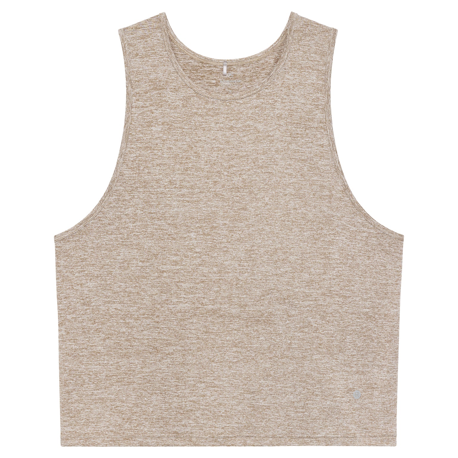 SAVE 70%- ACTIONWEAR Travertine Melange Heather Crop Muscle Tee - parke & ronen