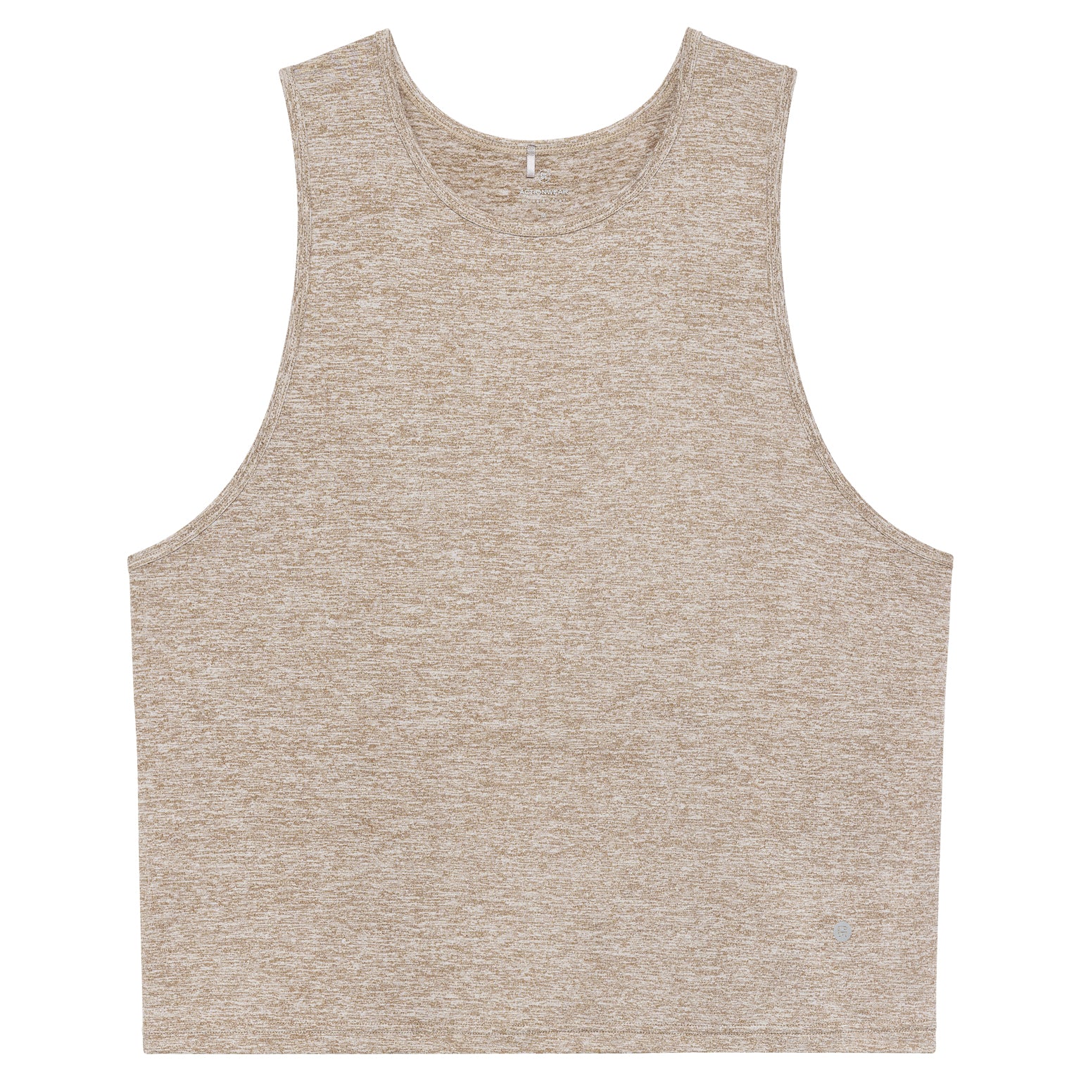 SPRING '24- Travertine Melange Heather Crop Muscle Tee