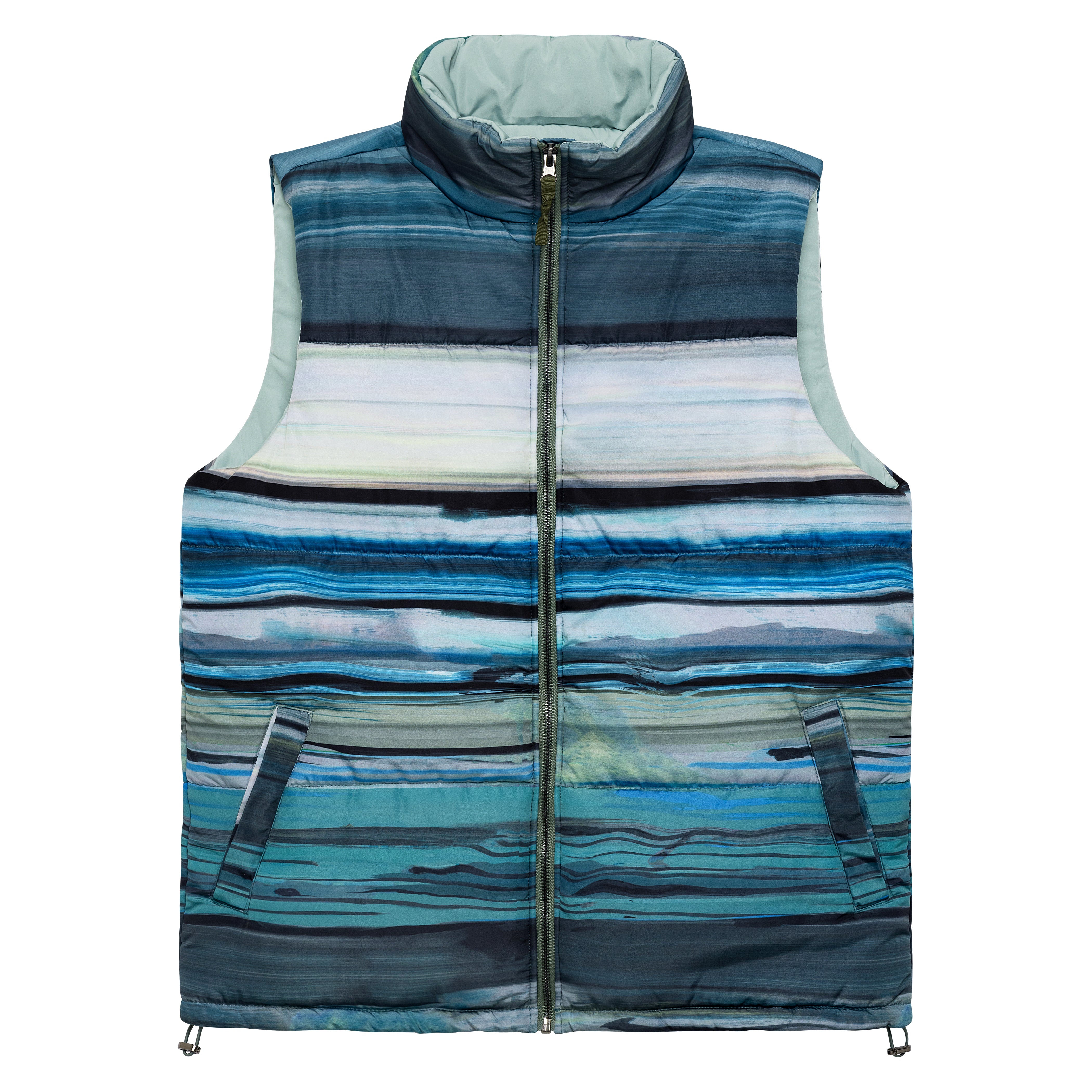 SAVE 70%- Danube Teal Printed Quilted Vest