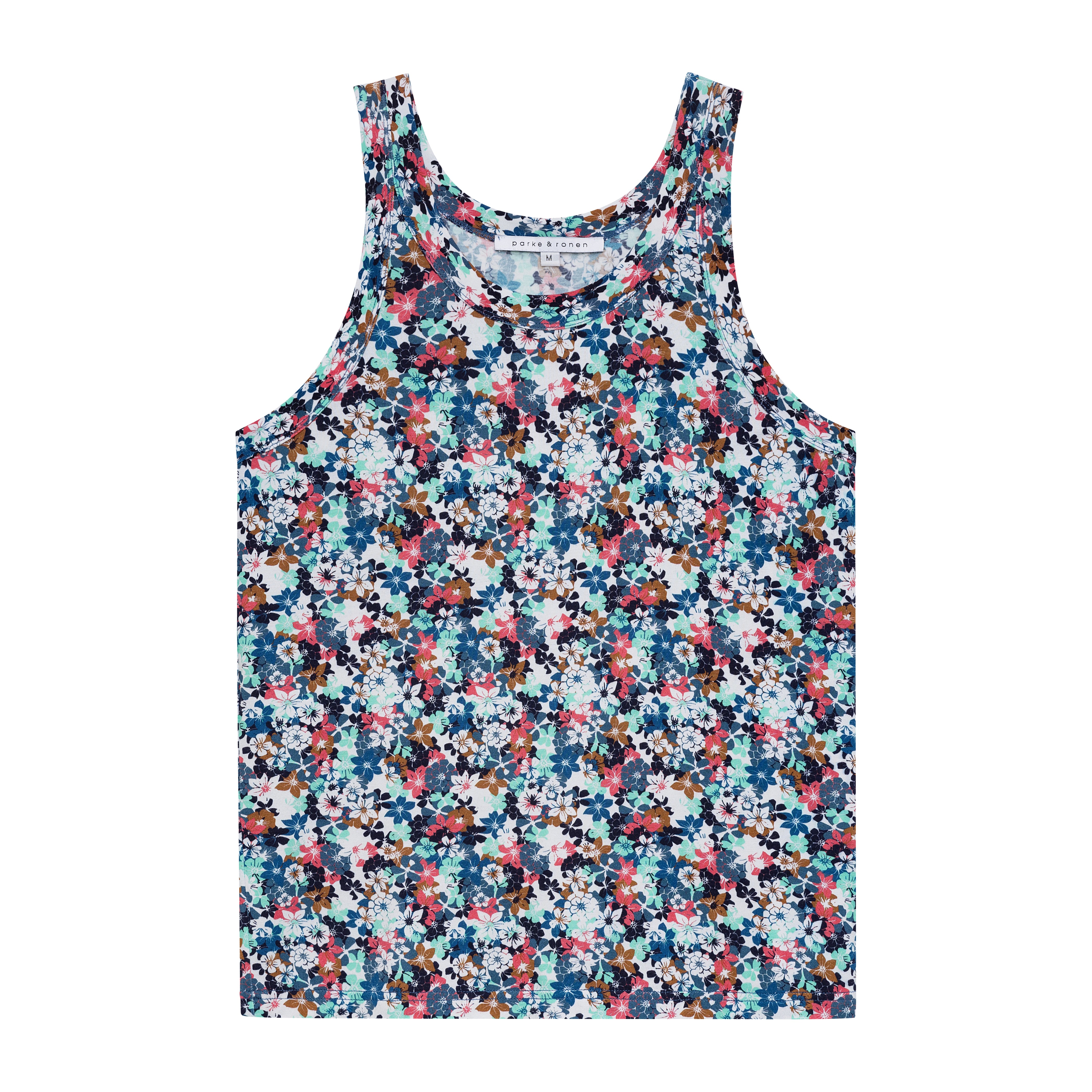 Blue Camelia Print Roxy Tank