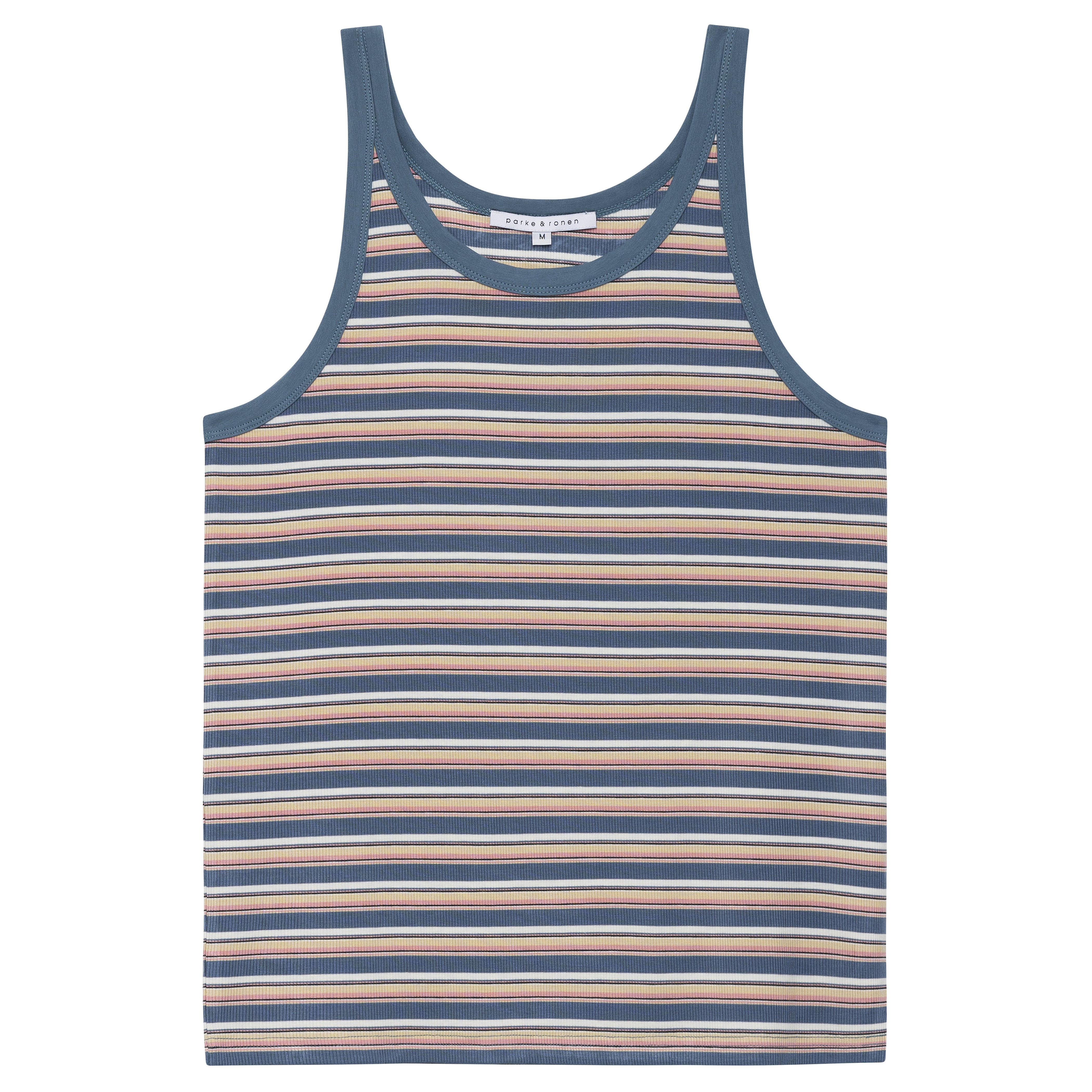 SAVE 70%- Light Blue Stripe Roma Yarn Dye Tank - parke & ronen