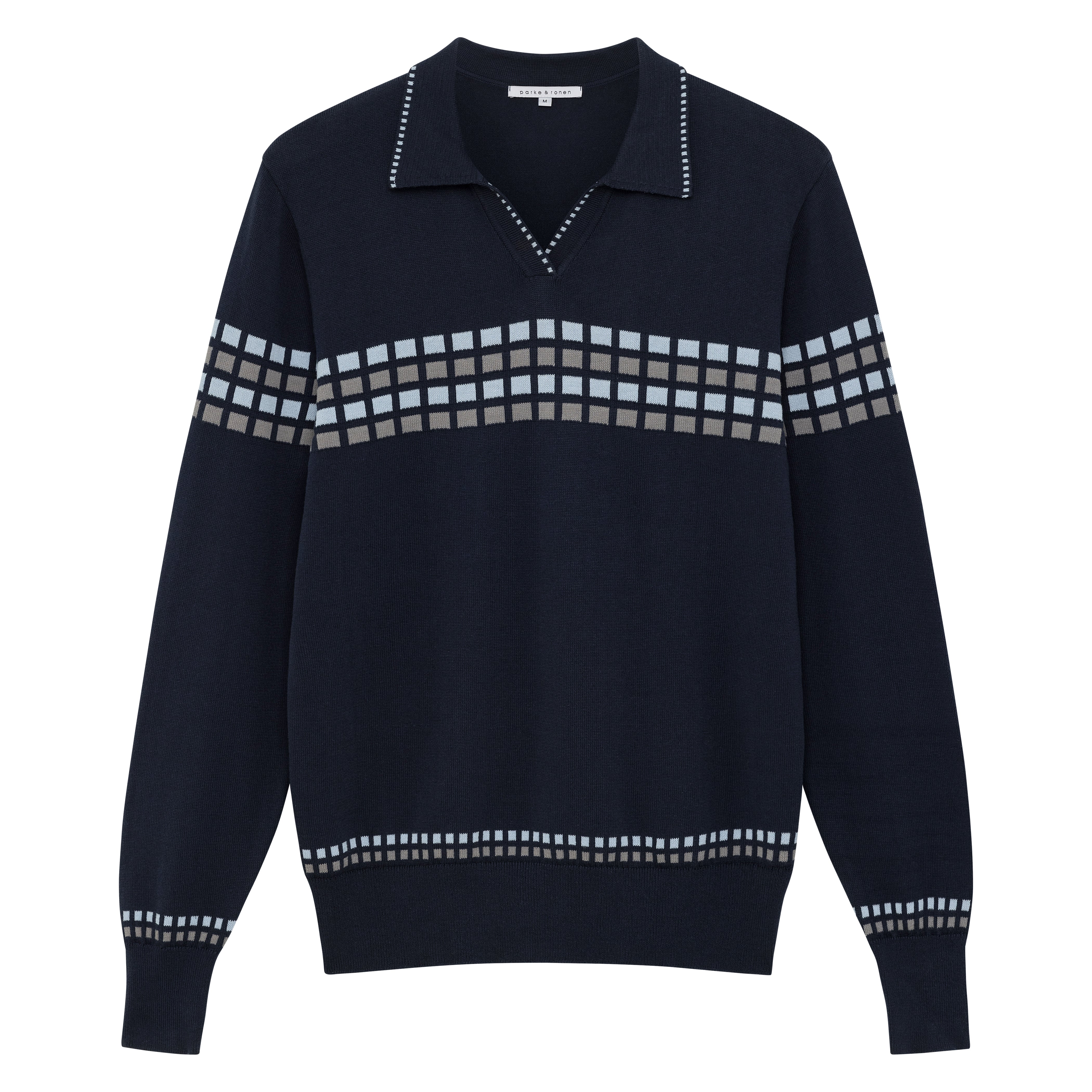 Midnight Tenby Polo Sweater - parke & ronen