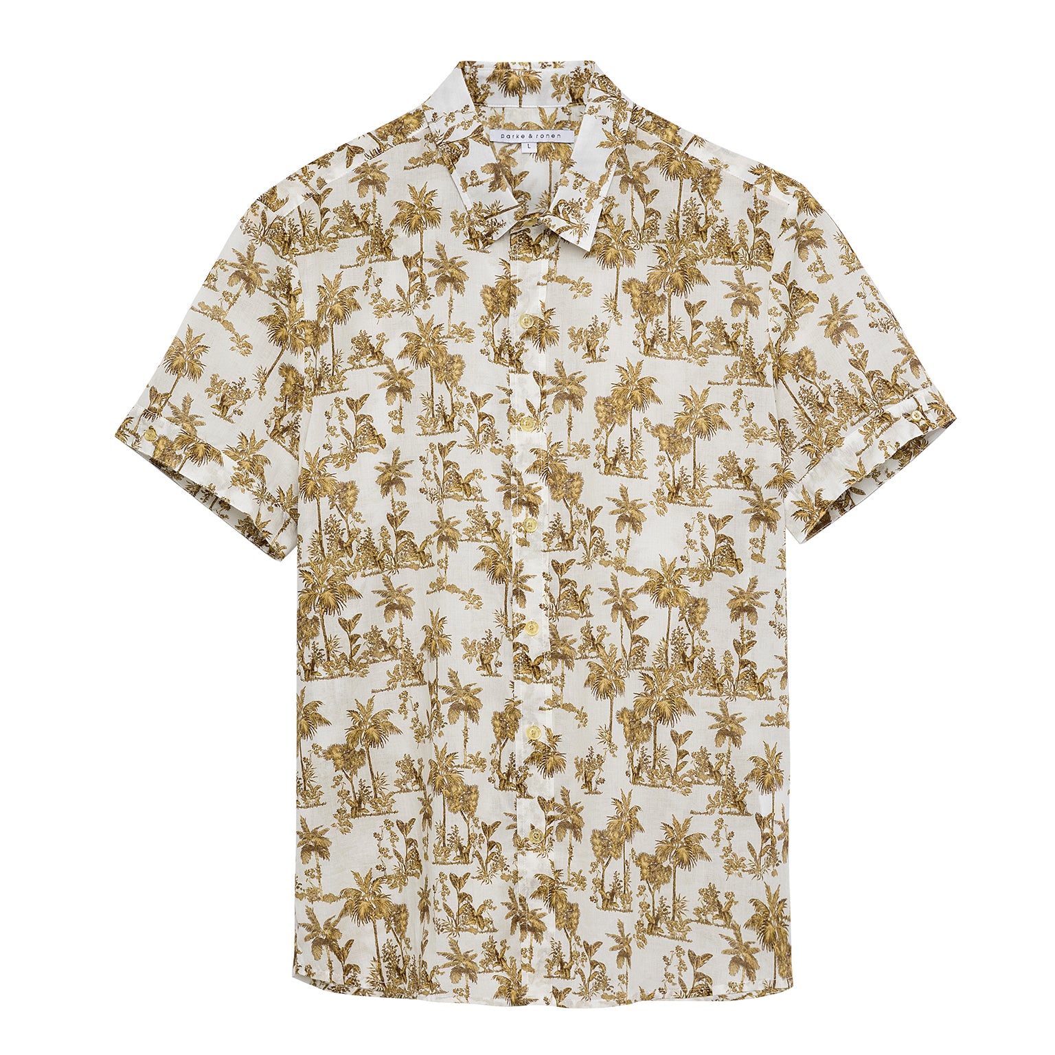 70% OFF- Gold Holbox Print Biscayne Shirt