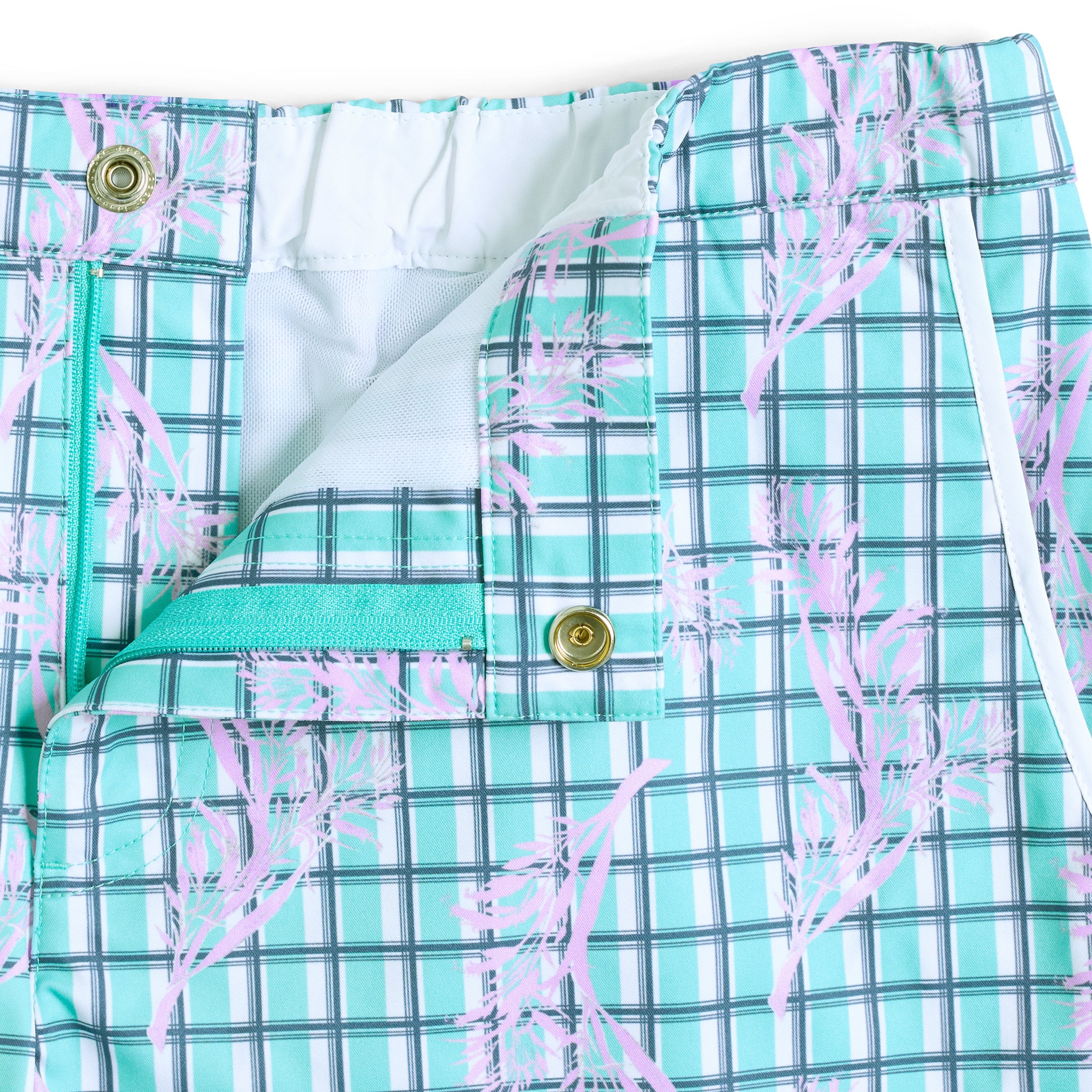 Mint Pampas Print 2" Angeleno Stretch - Parke & Ronen