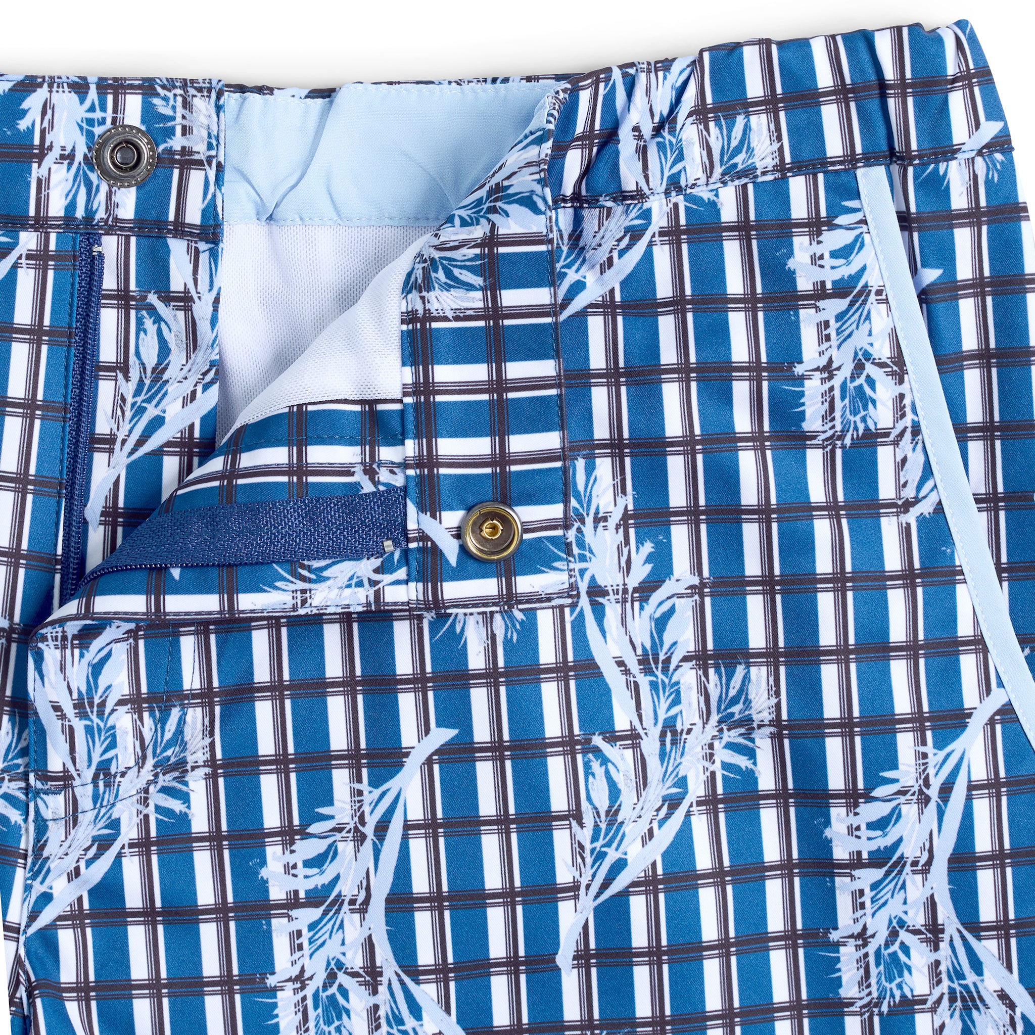 Navy Pampas Print 2" Angeleno Stretch - Parke & Ronen