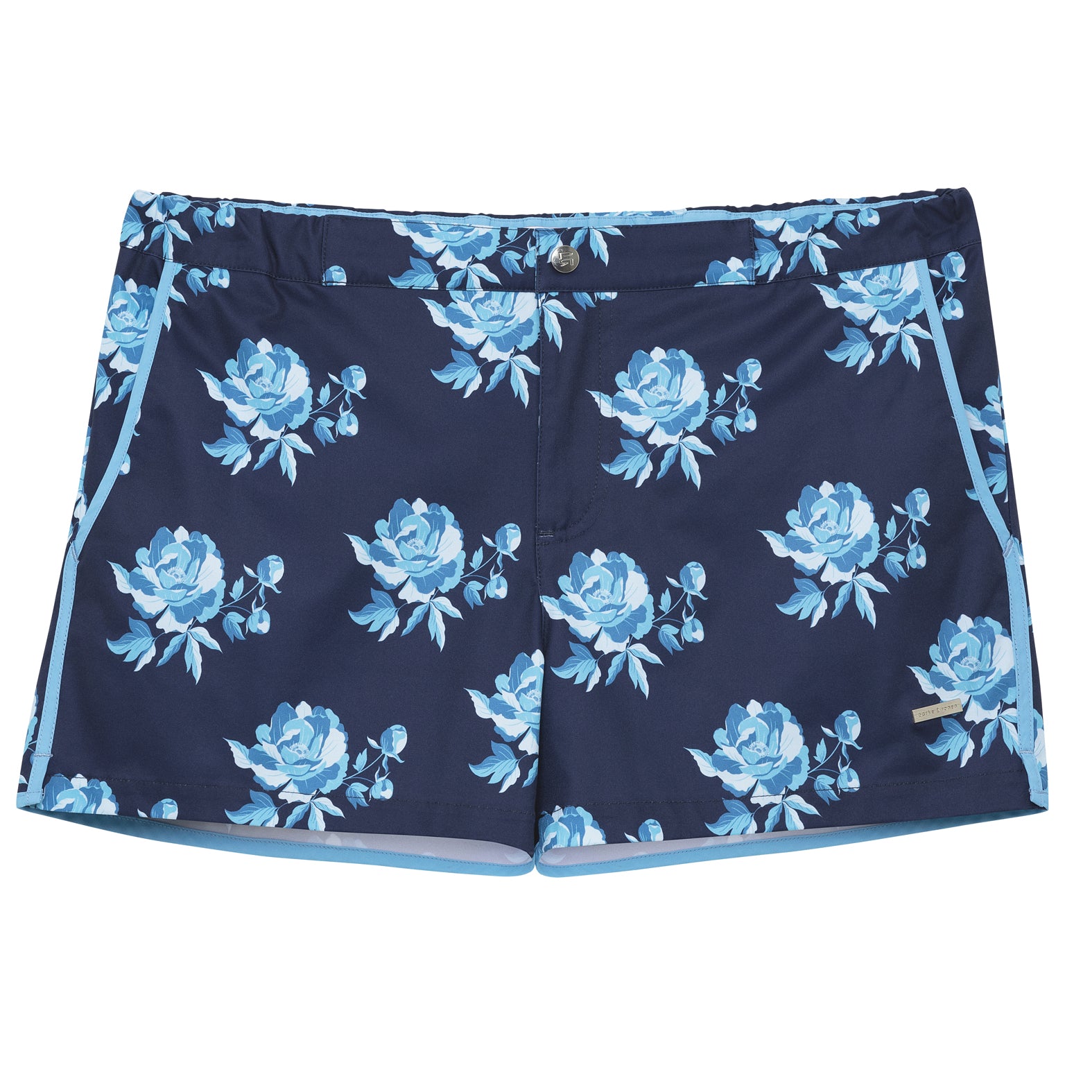 Super Blue Peonies Print 2" Angeleno Stretch