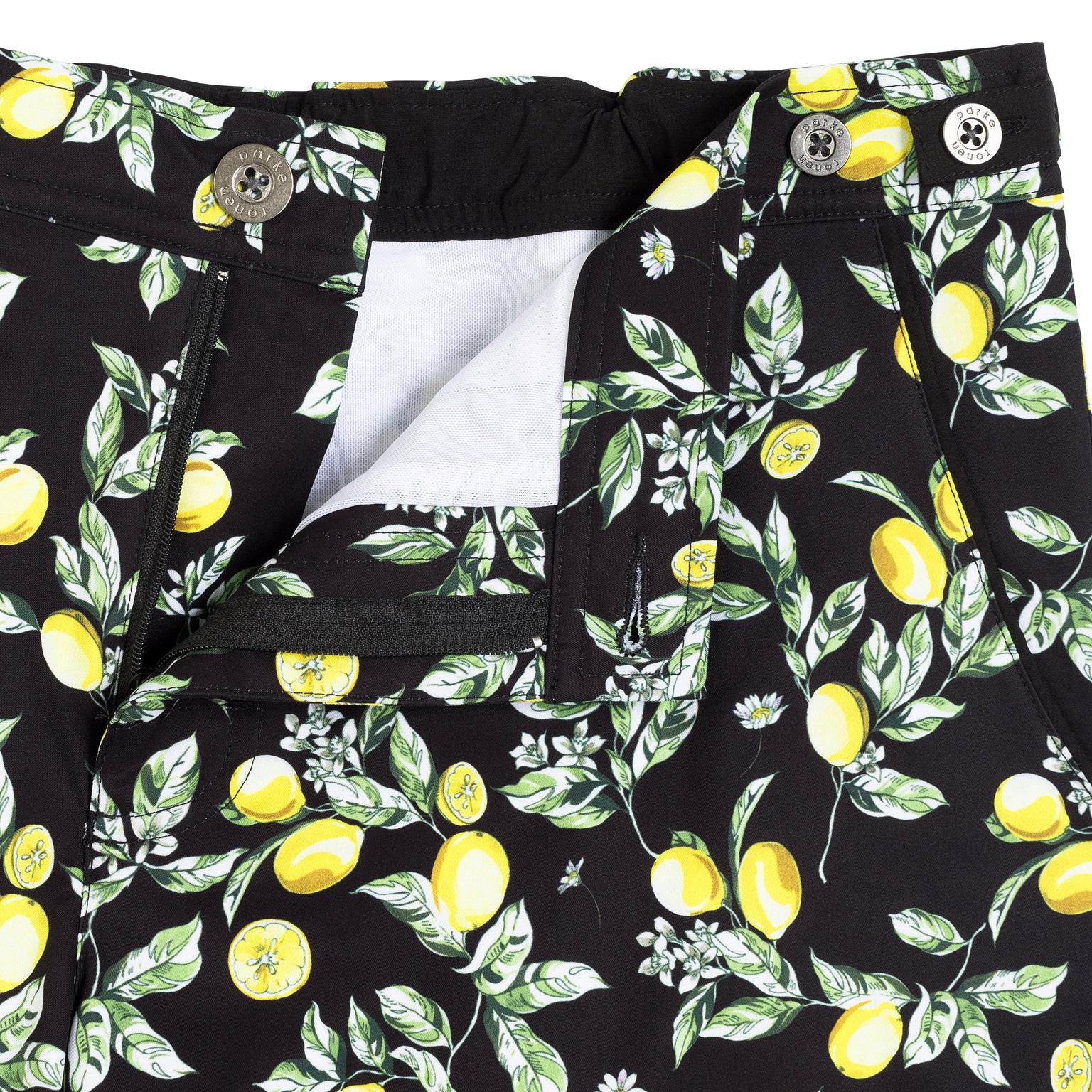 SAVE 70%- Limoncello Black Print 6" Catalonia Stretch - parke & ronen