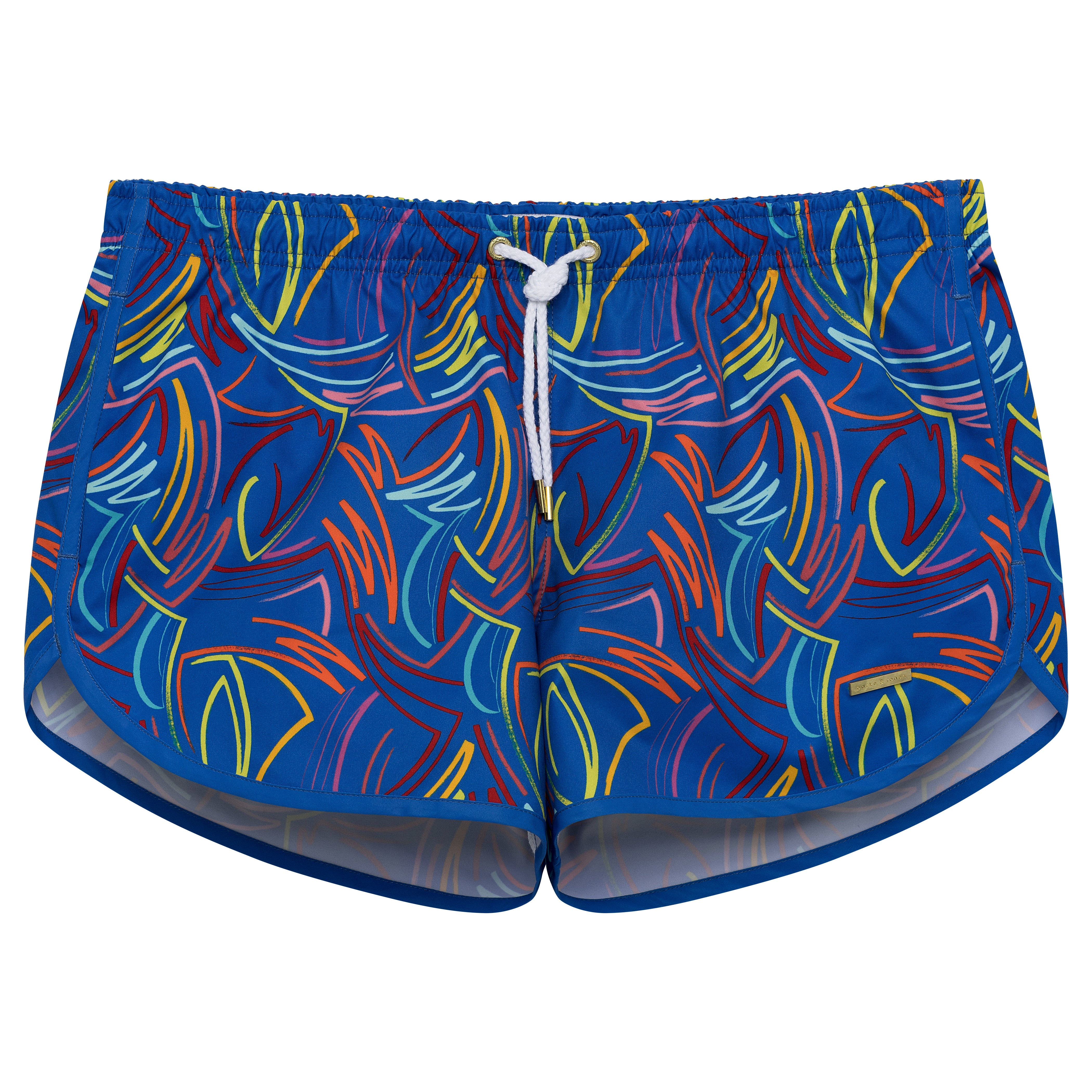 Royal Blue Rowdy Print 3" Runner Swim Trunk