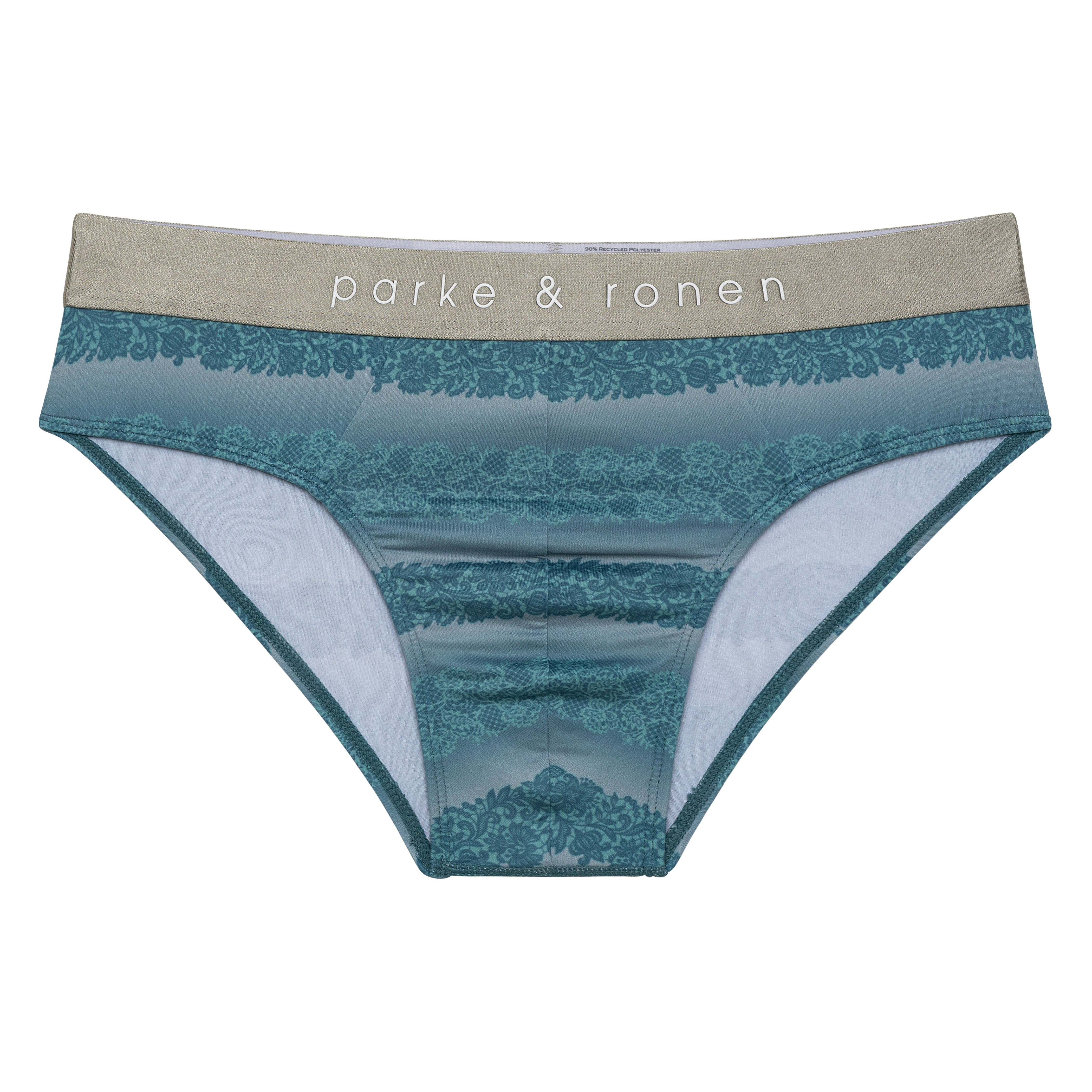 Teal Venetian Lace Low Rise Brief