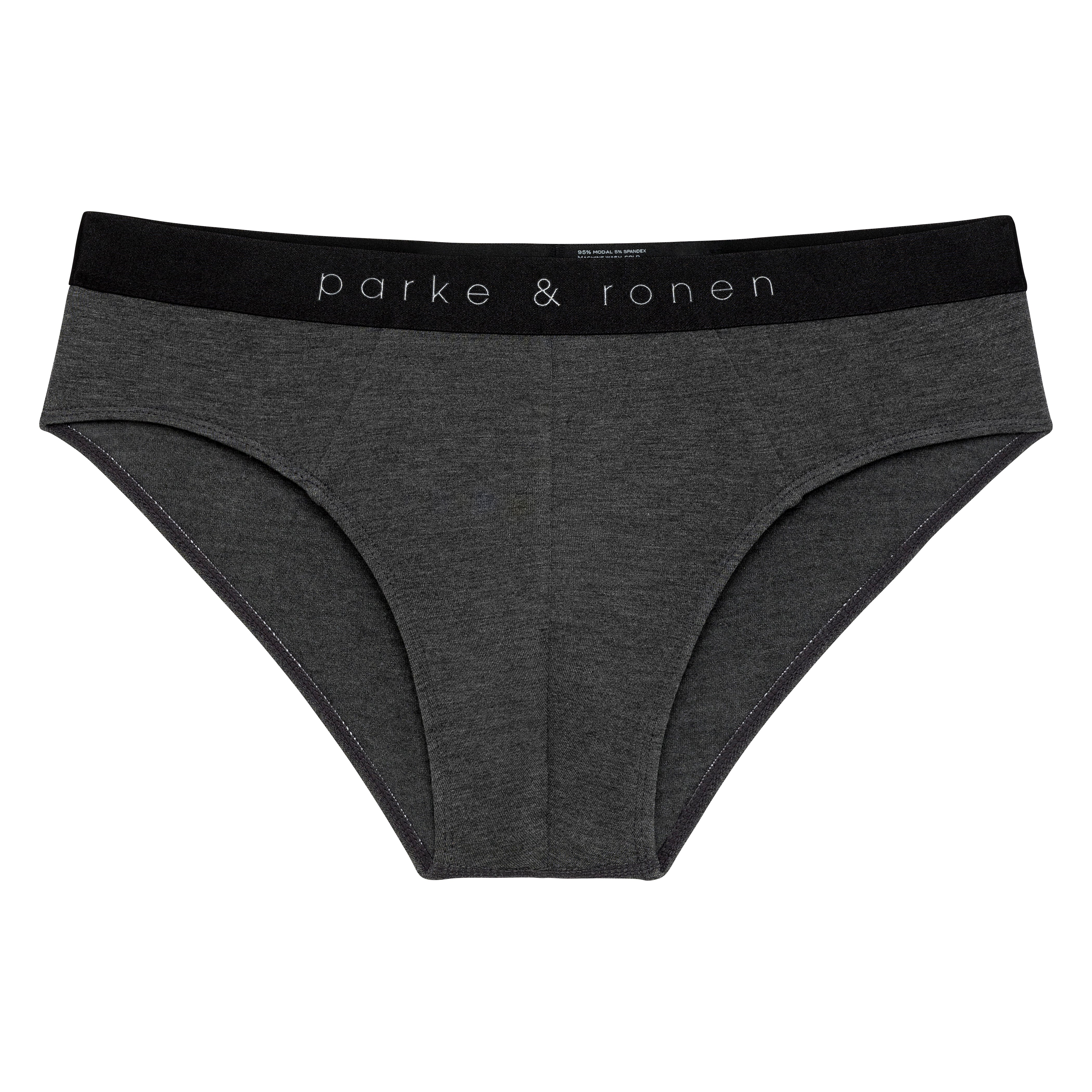 Heather Charcoal Solid Low Rise Brief