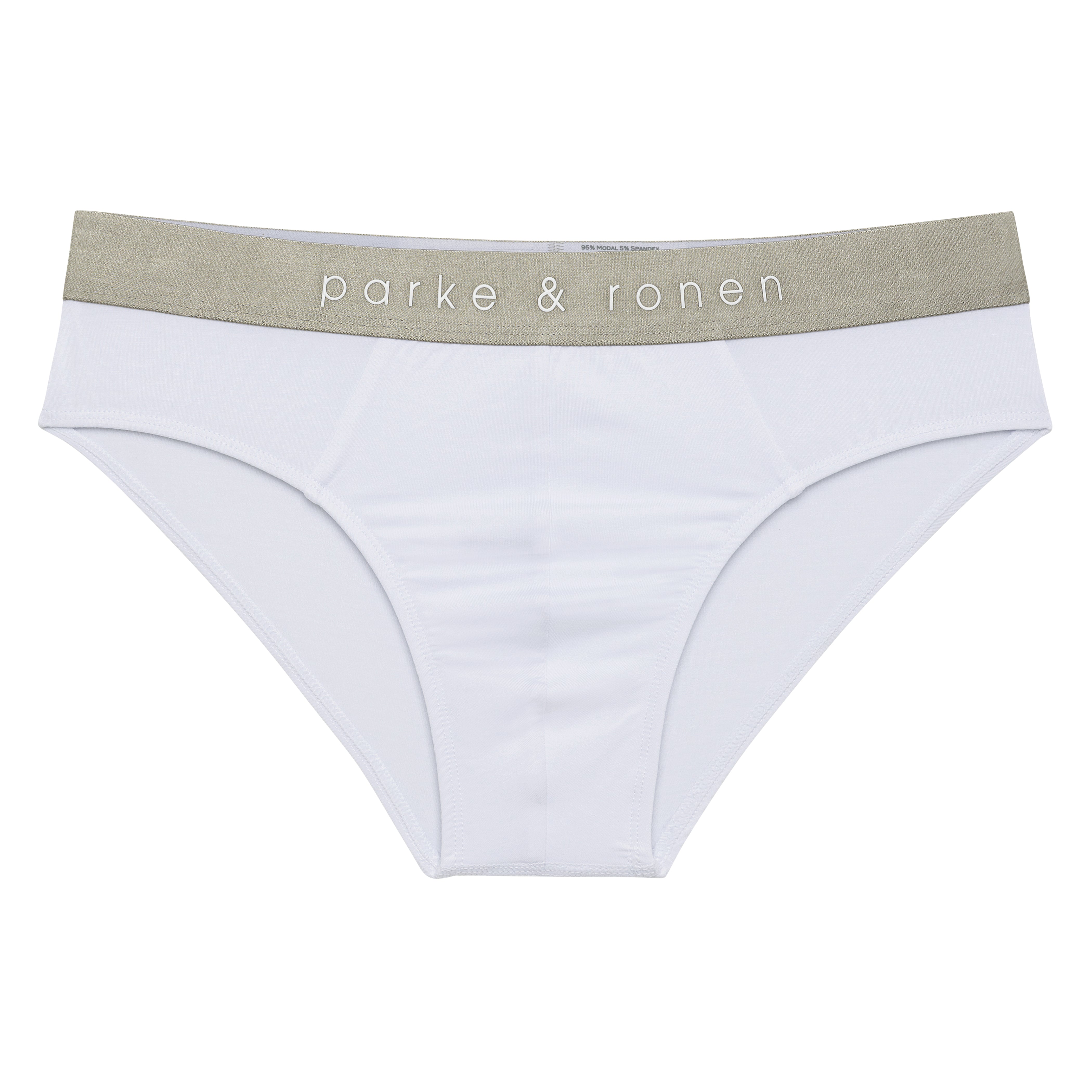 White Solid Low Rise Brief