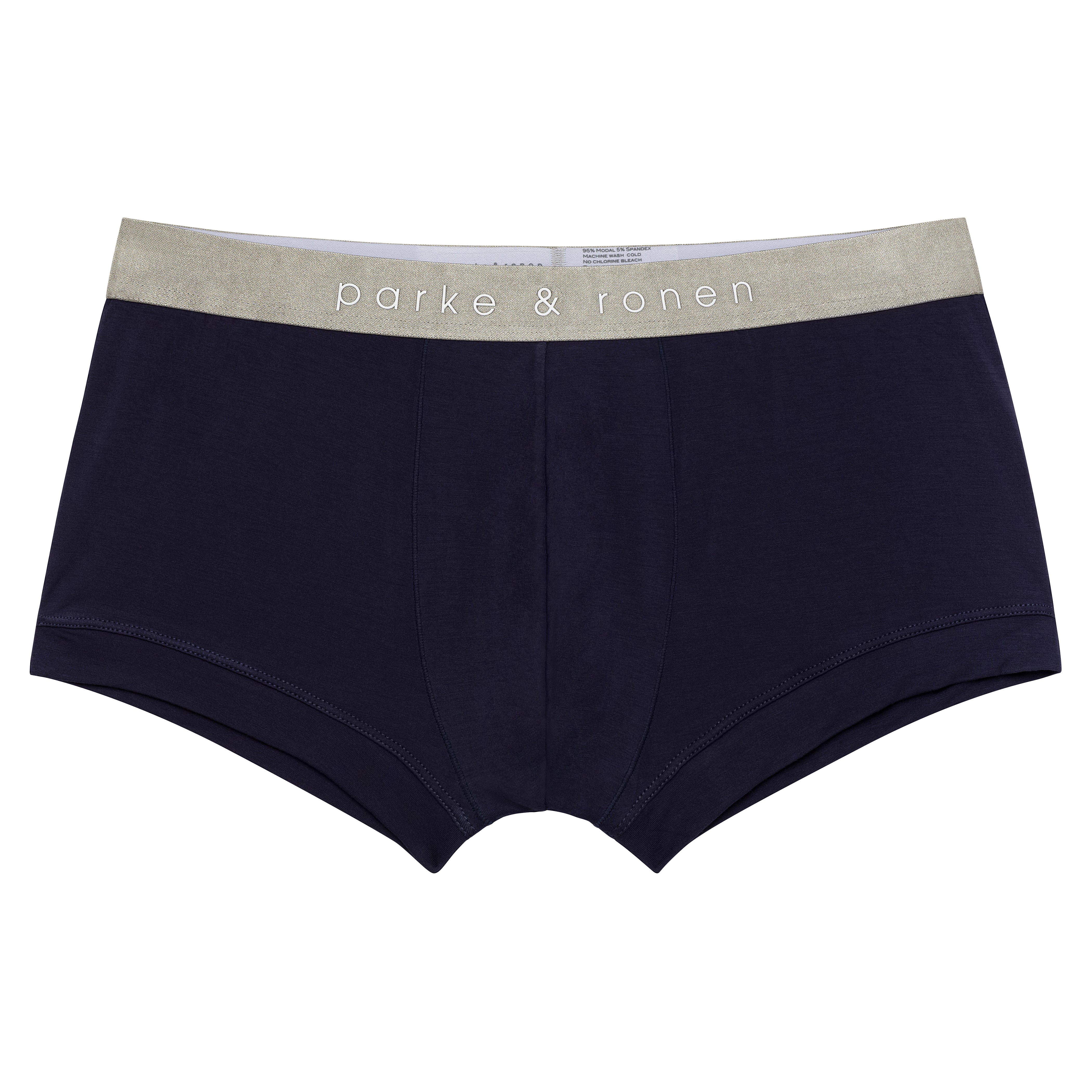 Navy Solid Low Rise Trunk