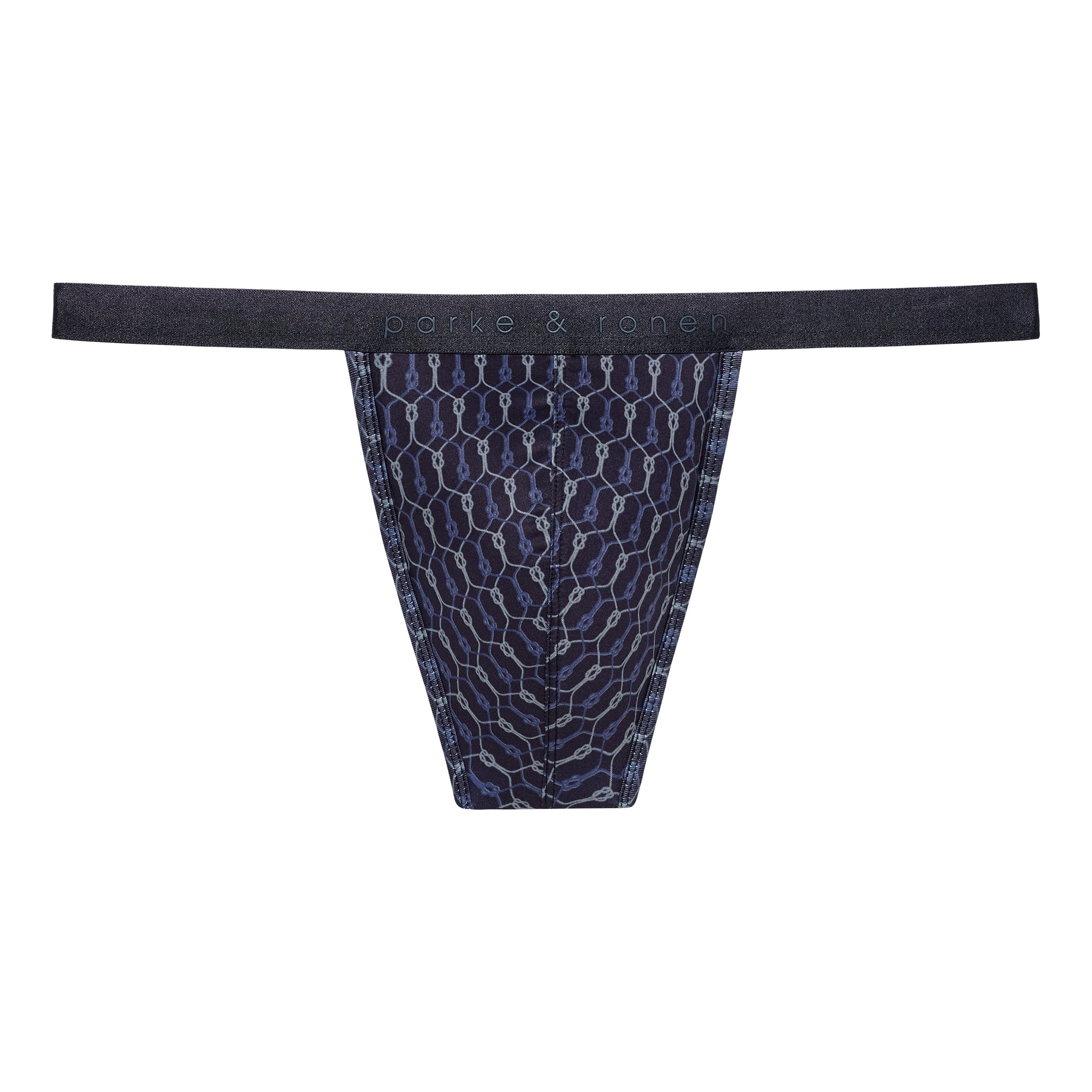 Black Sailor's Knot Printed Thong - Parke & Ronen