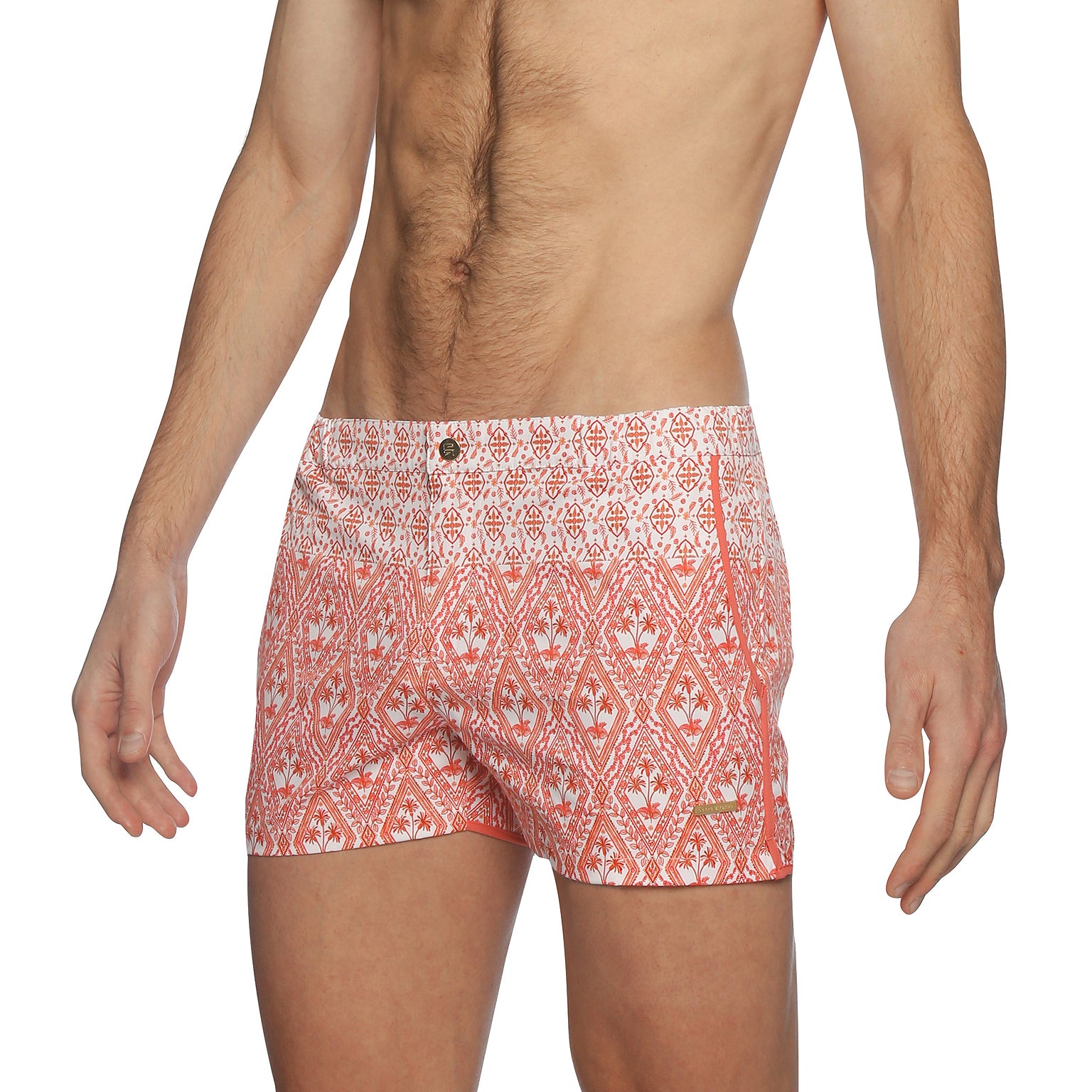SAVE 70%- Coral Noto Palms Print 2" Angeleno - parke & ronen