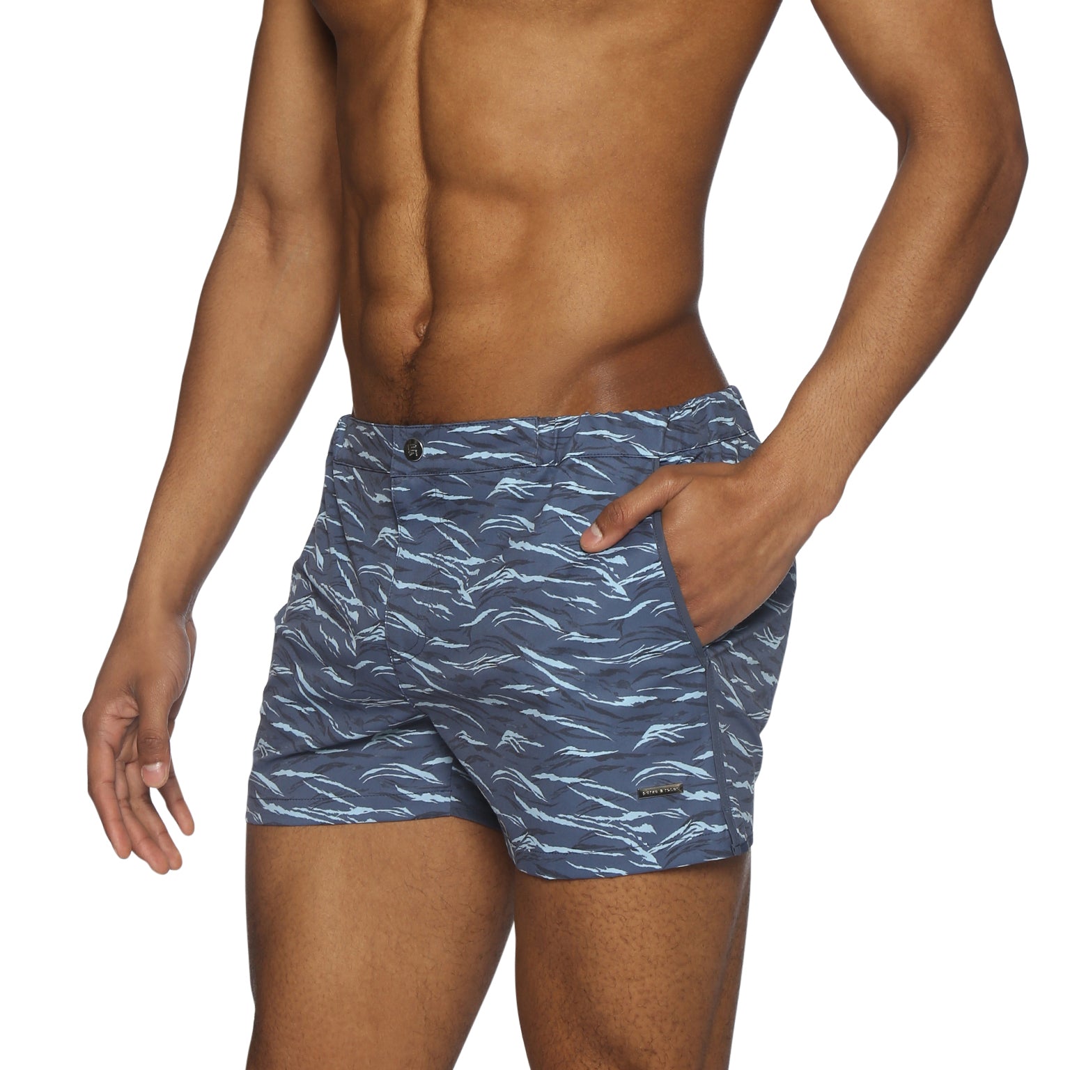 NEW ARRIVAL- Blue Waves Print 2" Angeleno Stretch