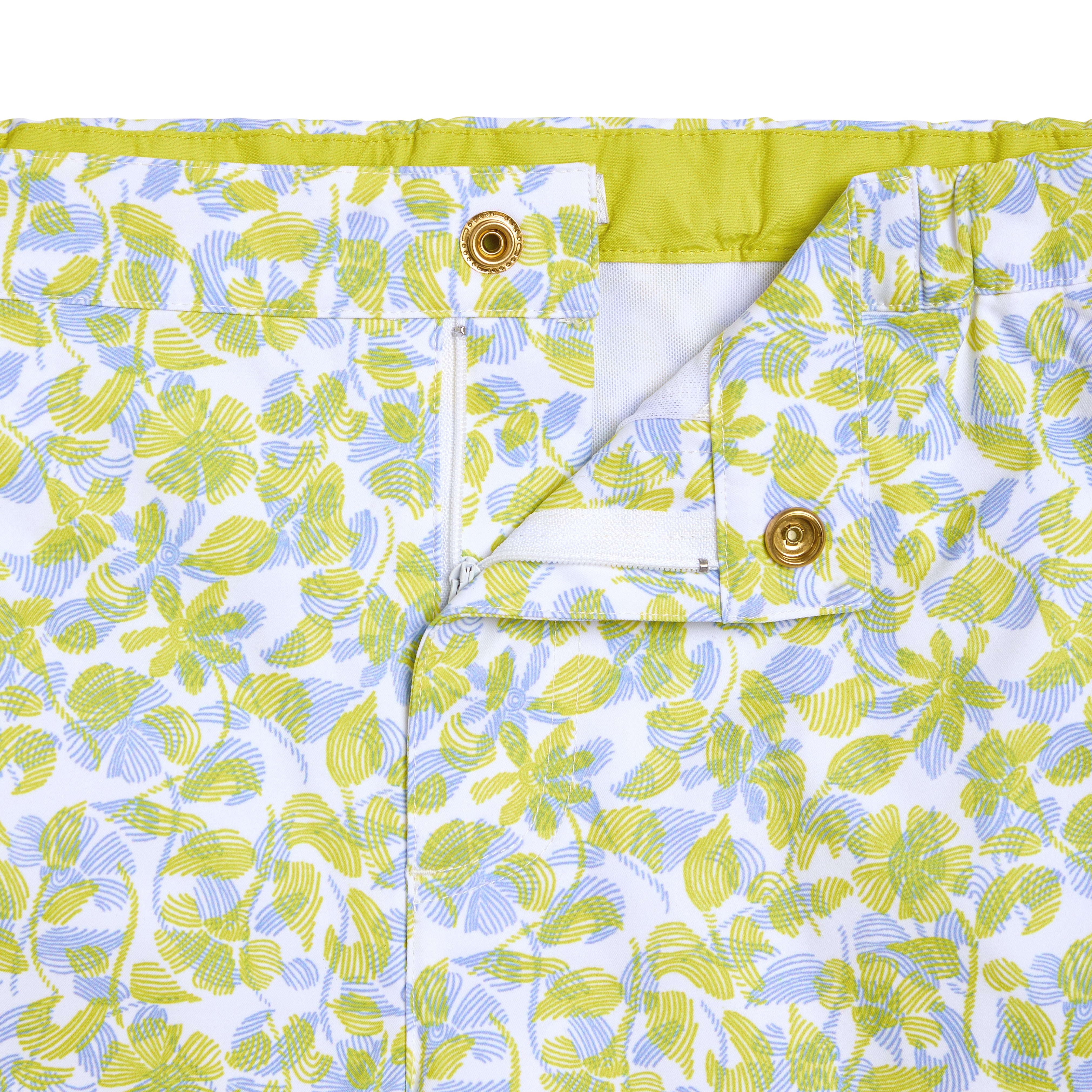 Lemon Havana Leaf Print 2" Angeleno Stretch