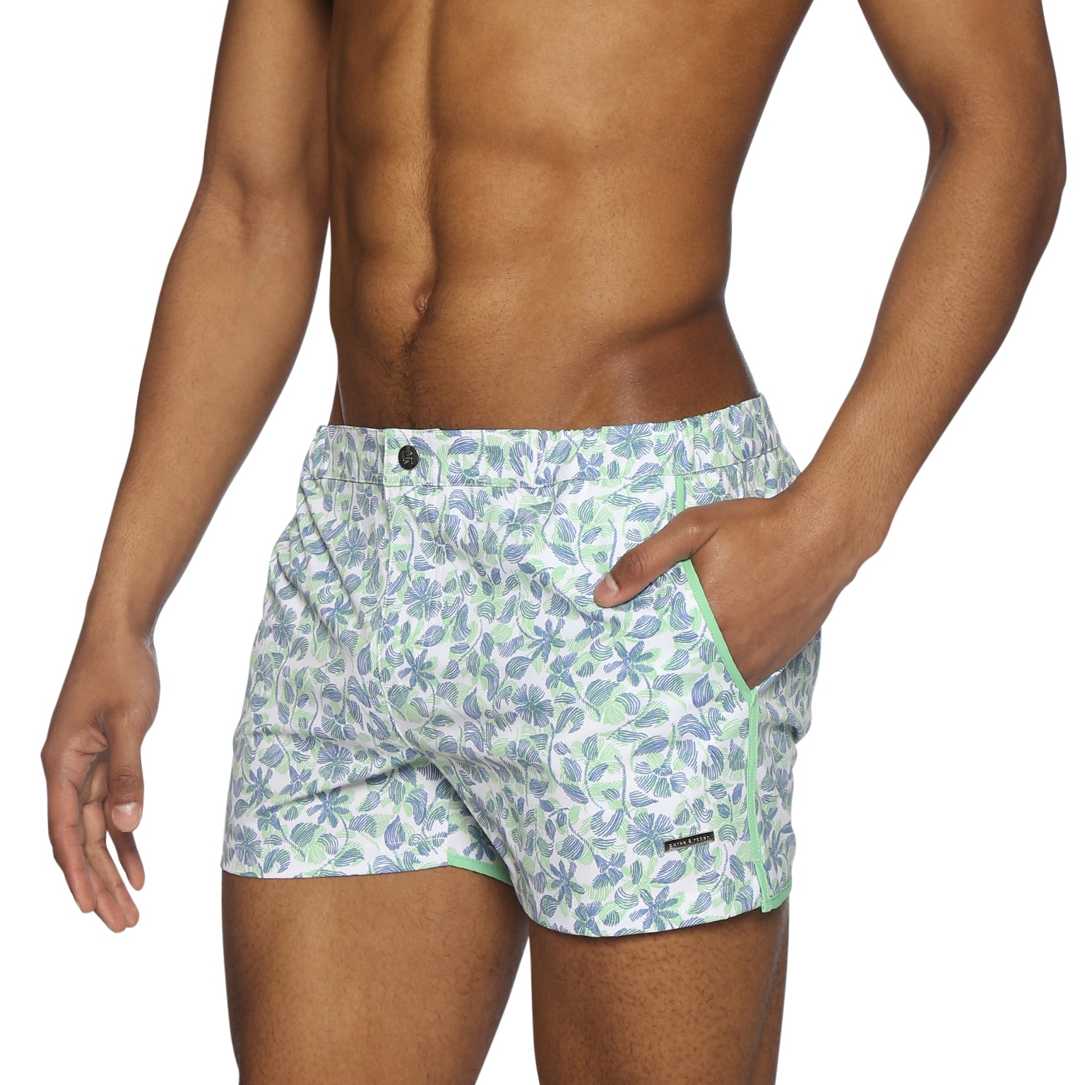 Lime Havana Leaf Print 2" Angeleno Stretch
