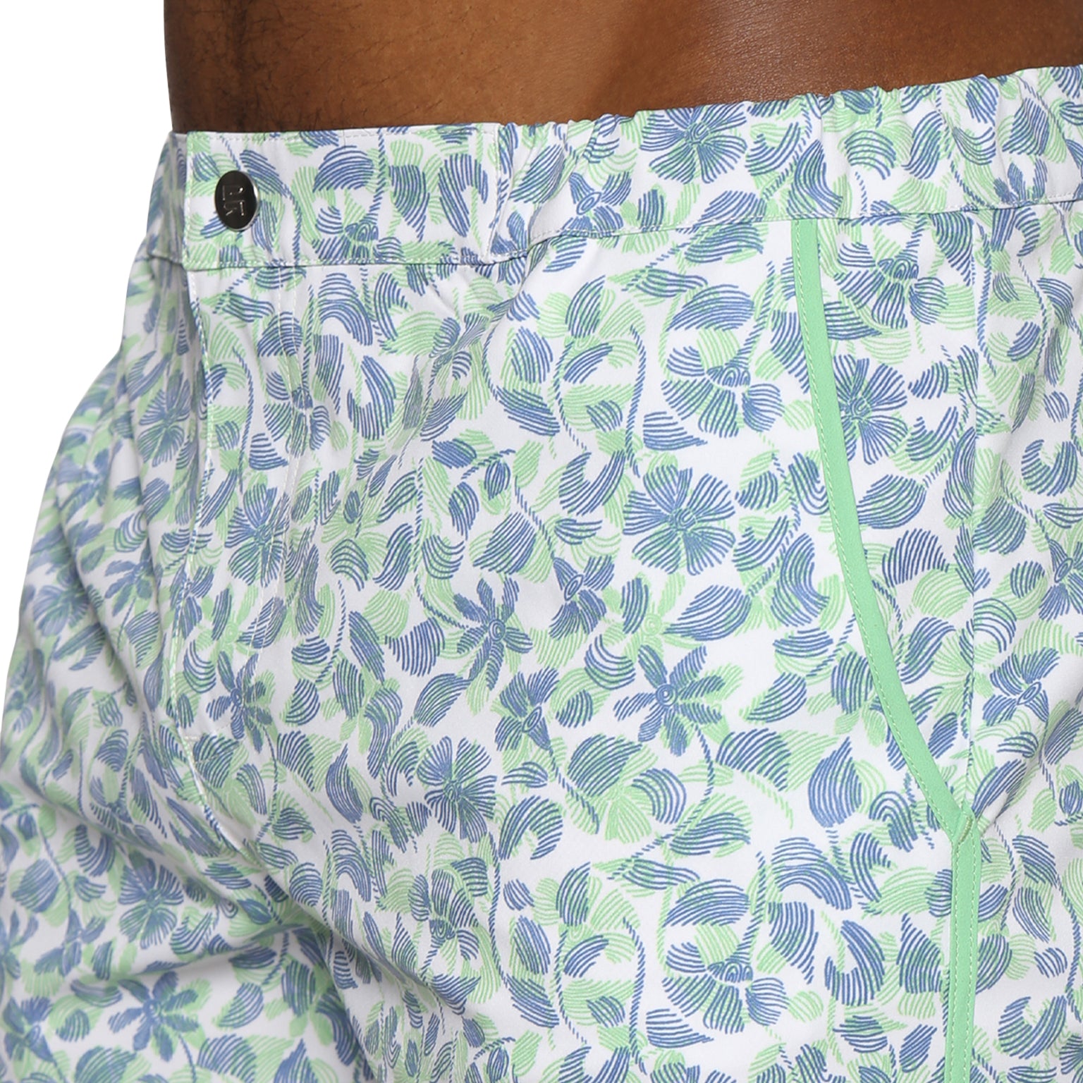 Lime Havana Leaf Print 2" Angeleno Stretch