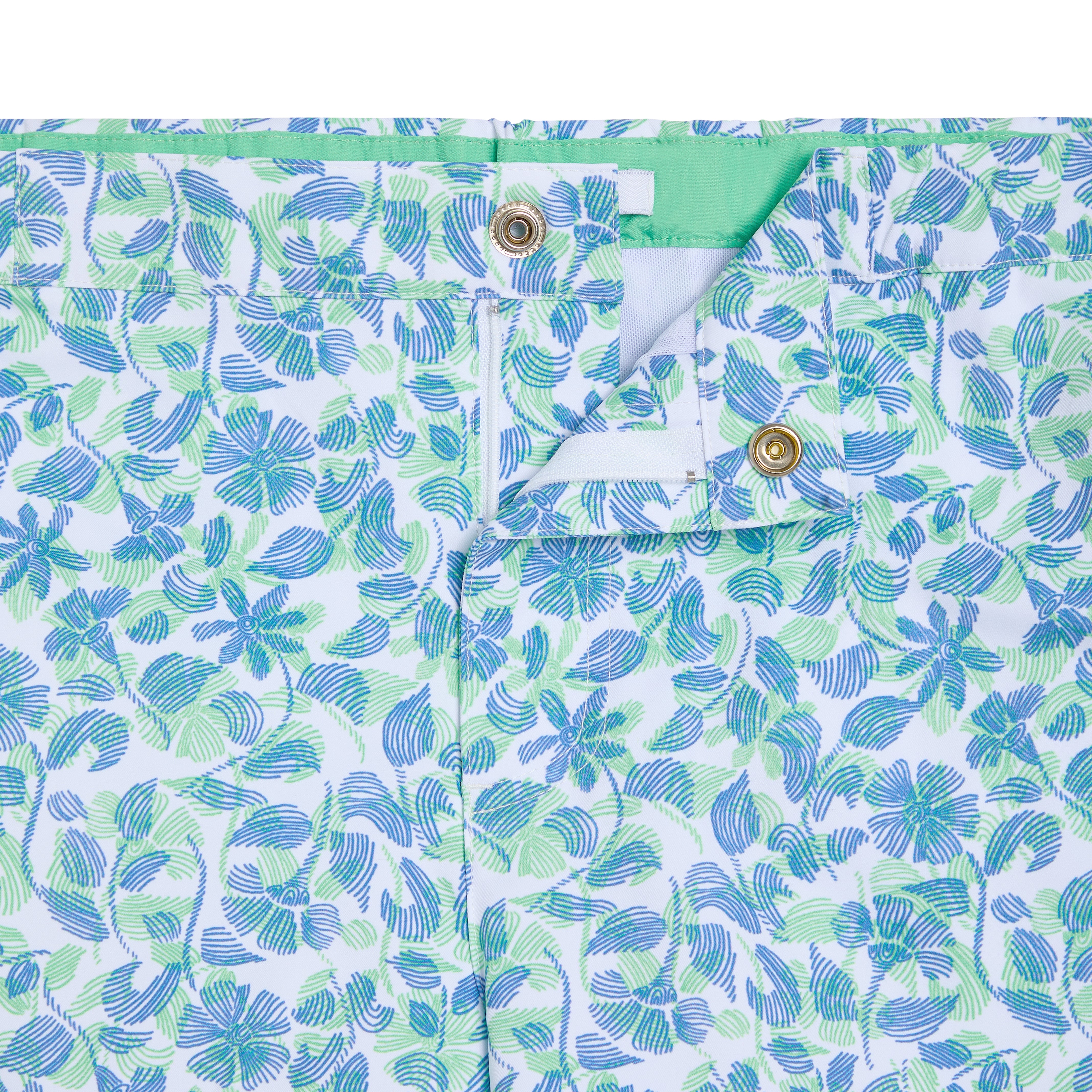 Lime Havana Leaf Print 2" Angeleno Stretch