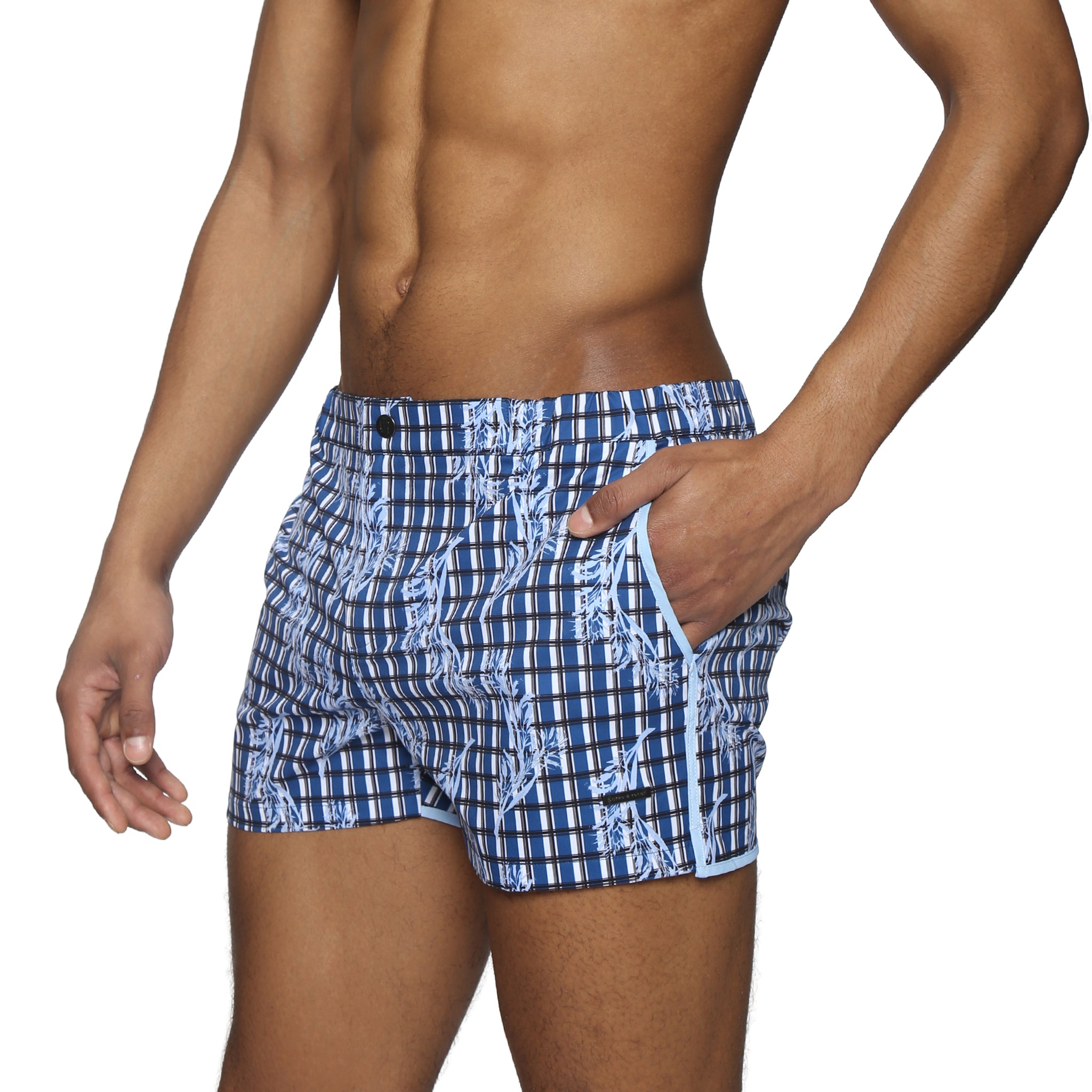 Navy Pampas Print 2" Angeleno Stretch - Parke & Ronen