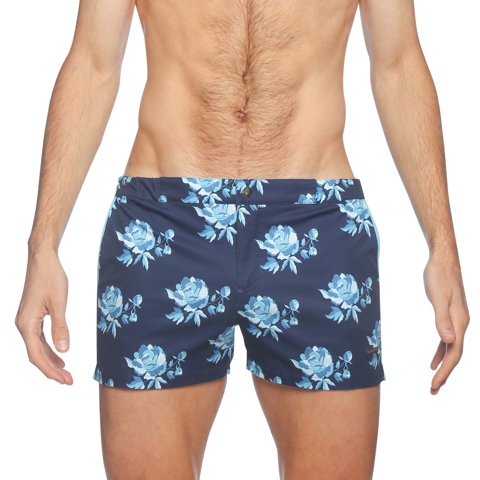 Super Blue Peonies Print 2" Angeleno Stretch