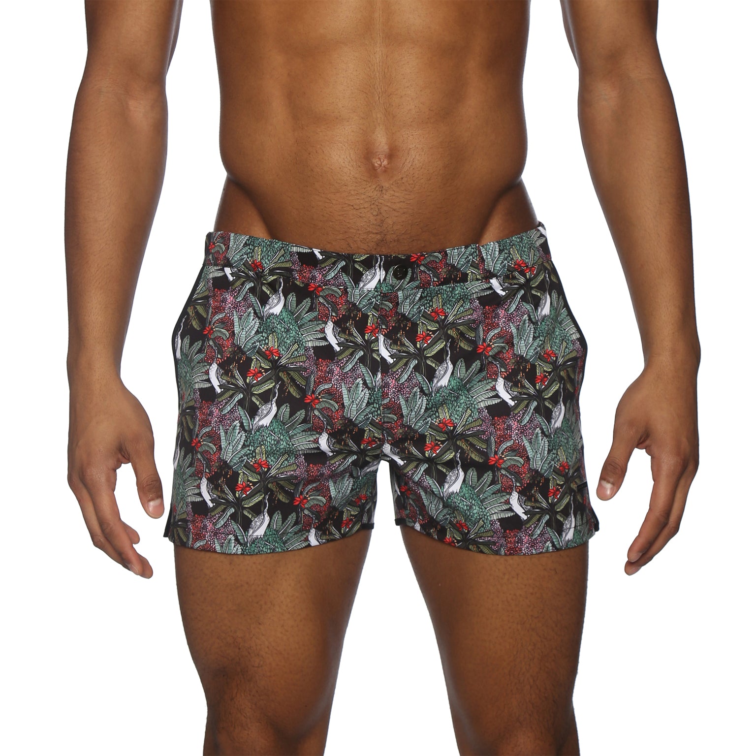 NEW SPRING '25- Herons Black Print 2" Angeleno Stretch - Parke & Ronen
