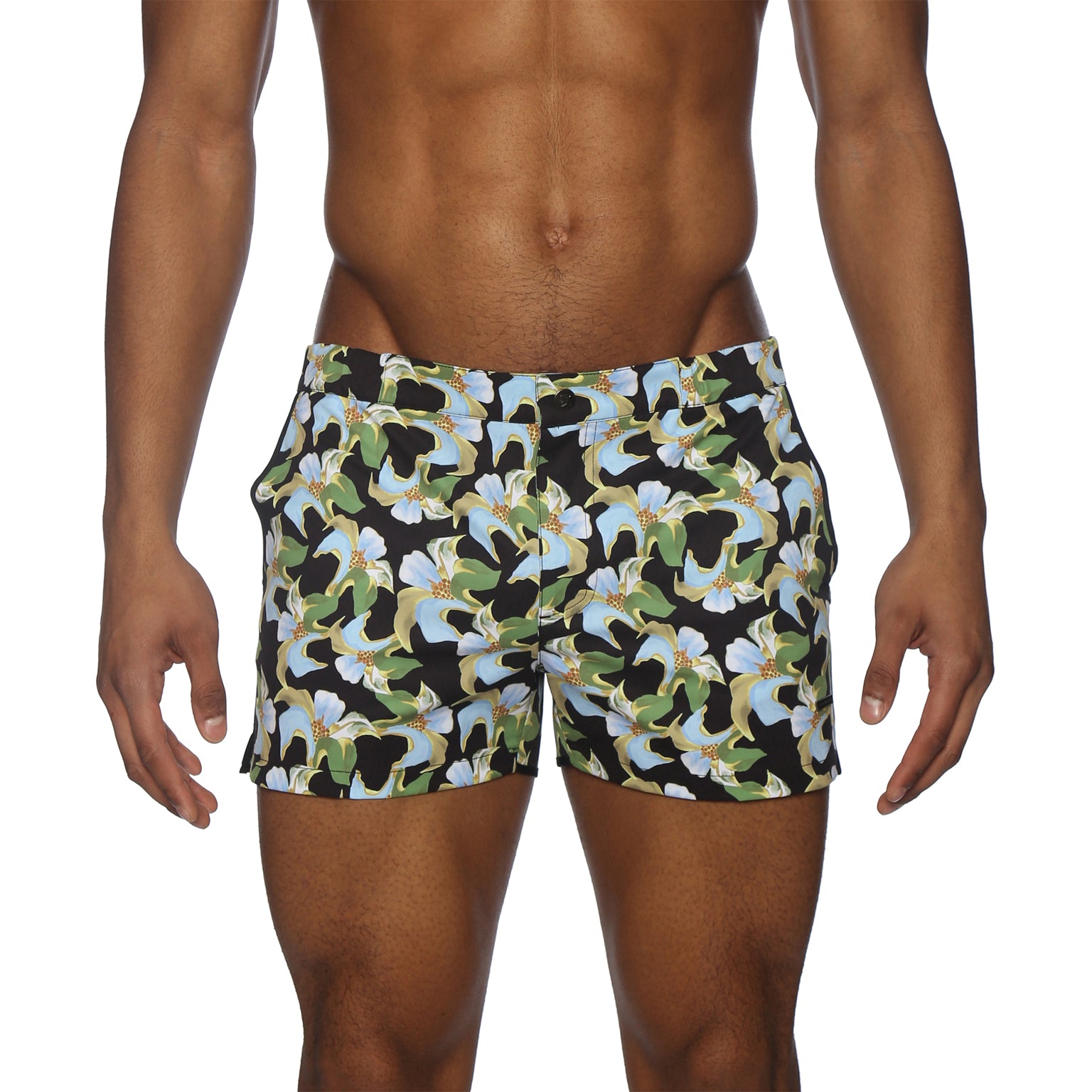 NEW SPRING '25- Tiger Lily Black Print 2" Angeleno Stretch - Parke & Ronen
