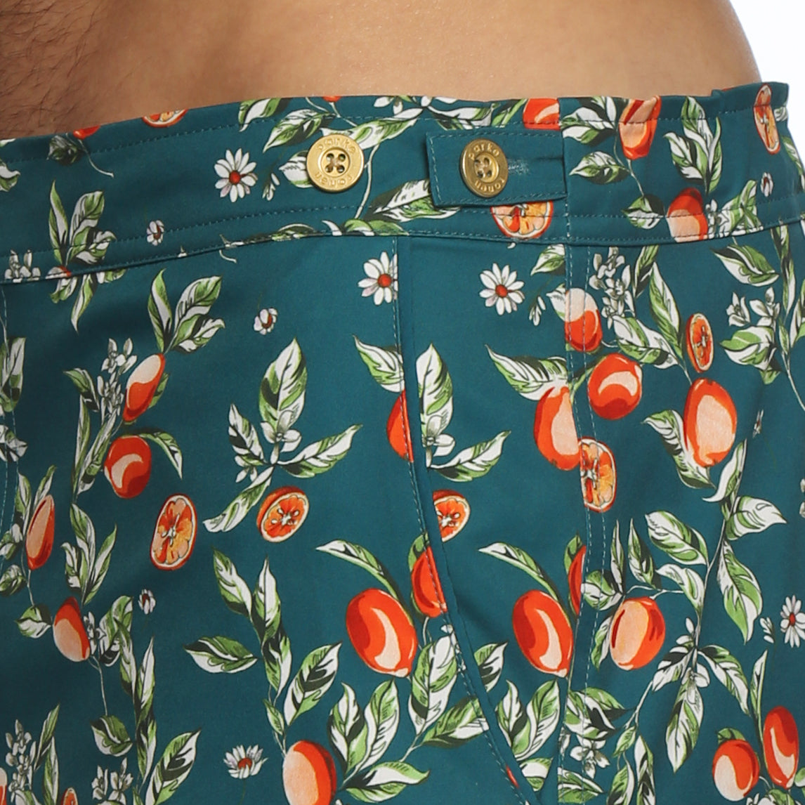 SAVE 70%- Limoncello Peacock Print 6" Catalonia Stretch - parke & ronen