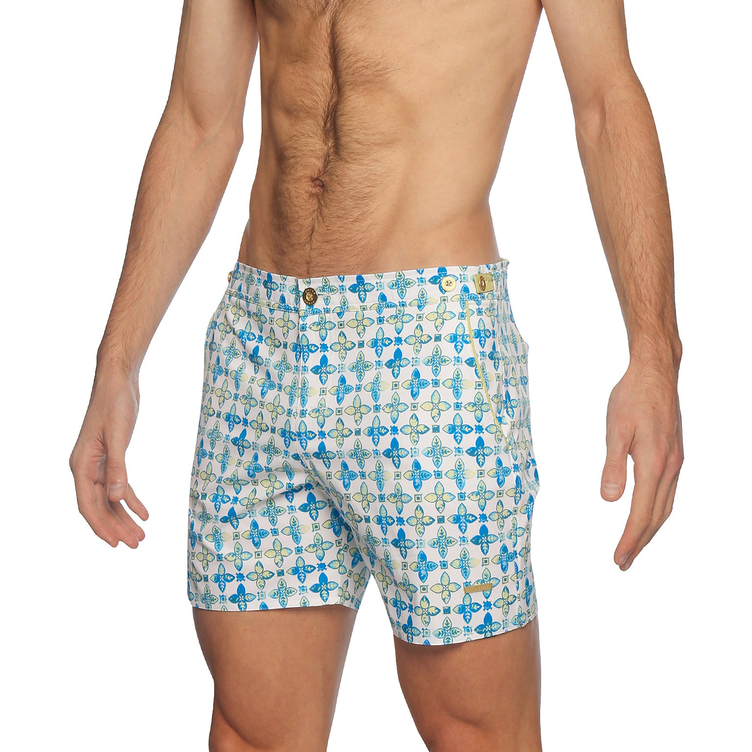 SPRING '24- Piastrella Azur Lemon Print 6" Catalonia Stretch