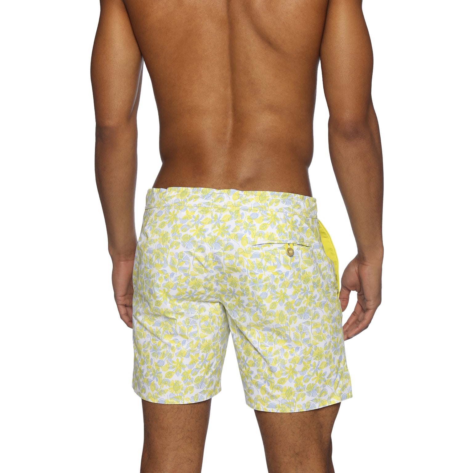Lemon Havana Leaf Print 6" Catalonia Stretch