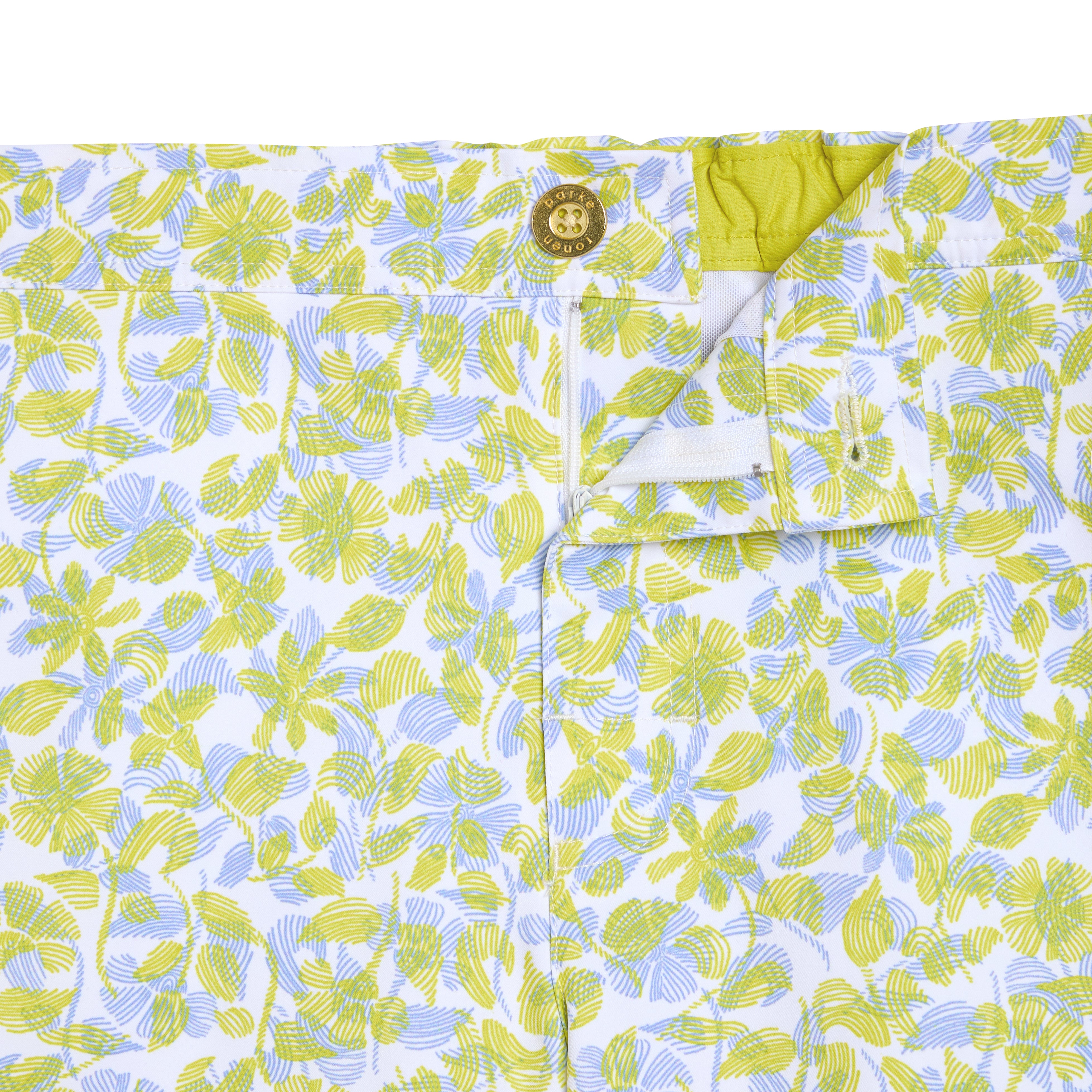 Lemon Havana Leaf Print 6" Catalonia Stretch