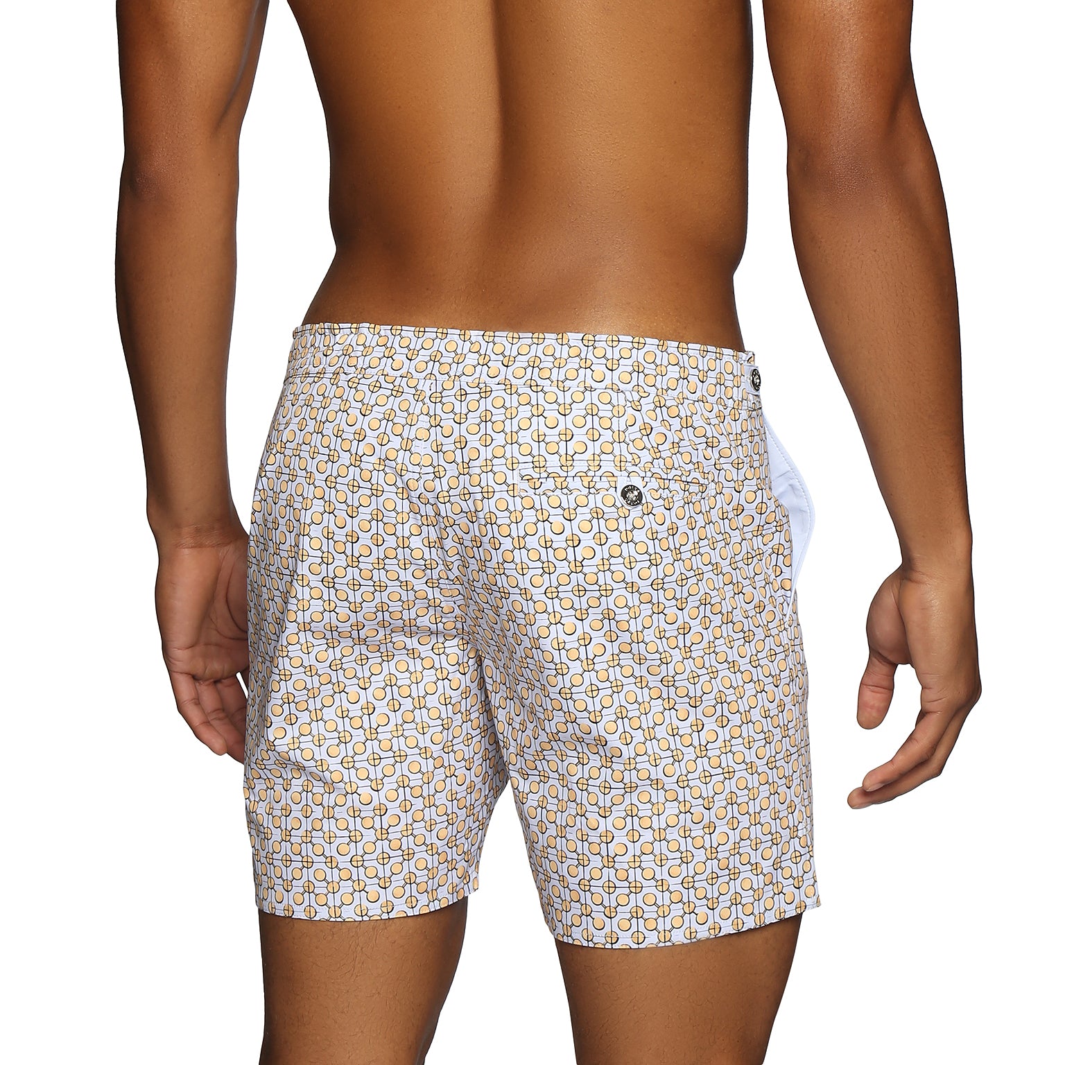 NEW RESORT '25- Mid Century Orange Print 6" Catalonia Stretch - parke & ronen