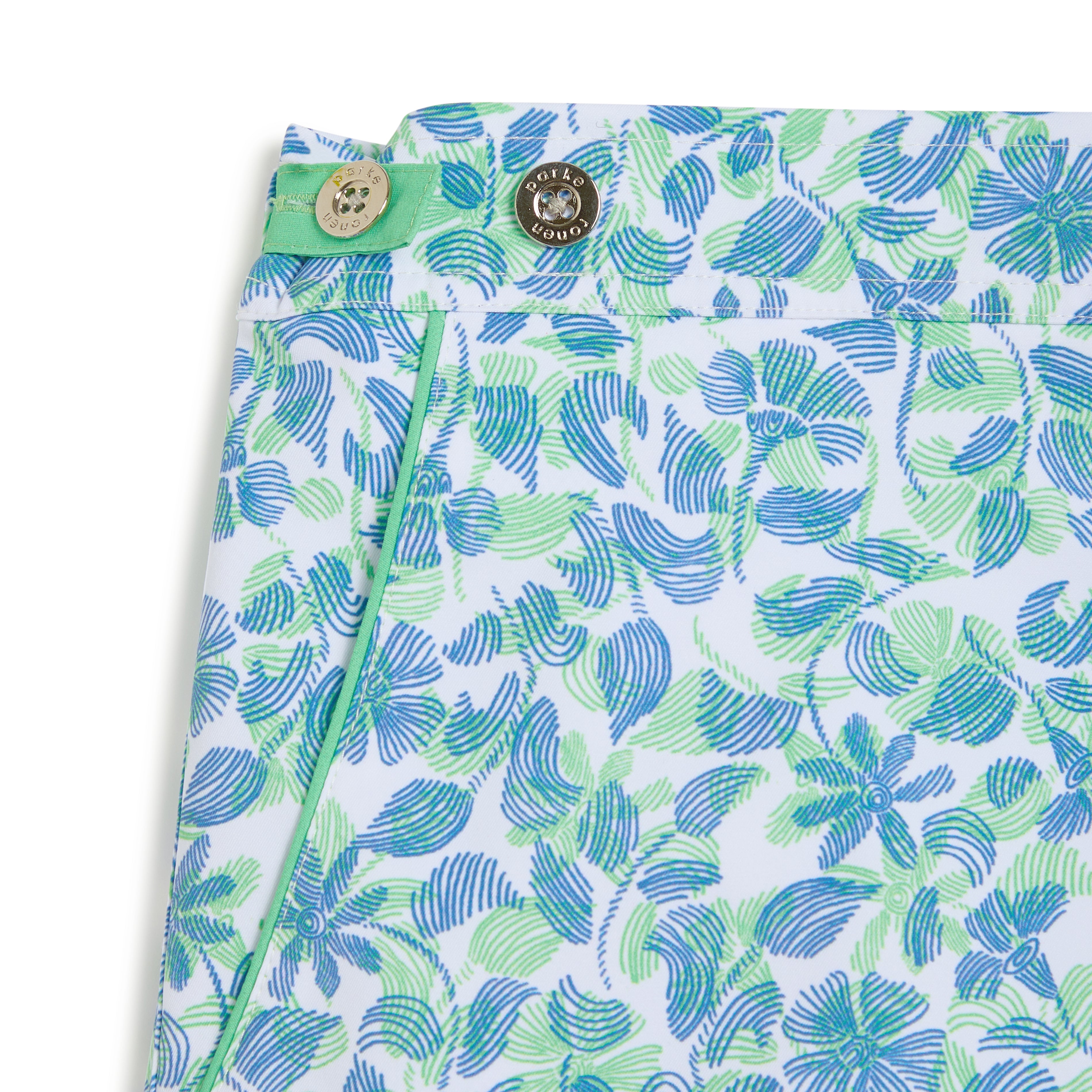 Lime Havana Leaf Print 6" Catalonia Stretch