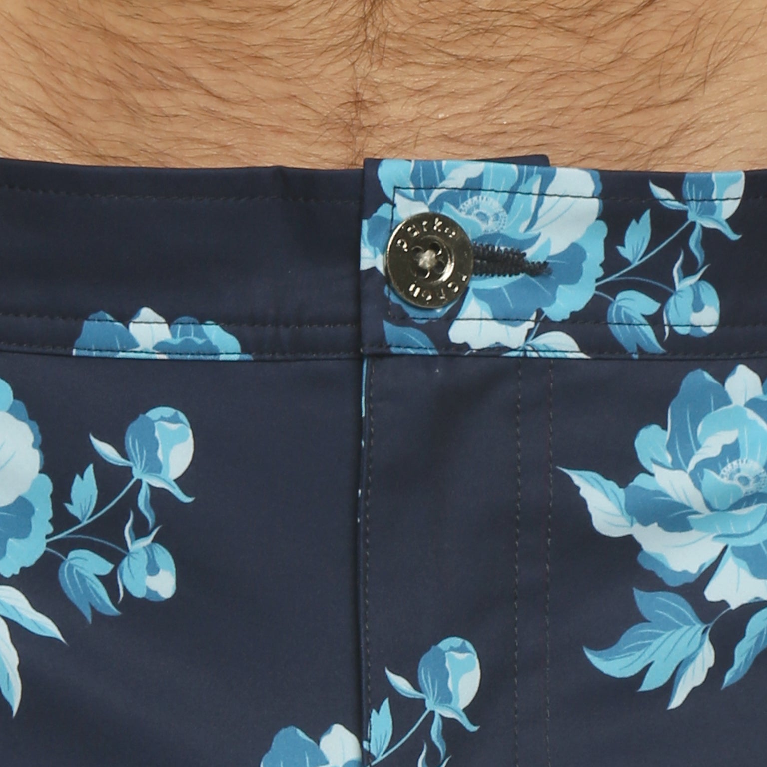 SAVE 70%- Super Blue Peonies Print 6" Catalonia Stretch - parke & ronen