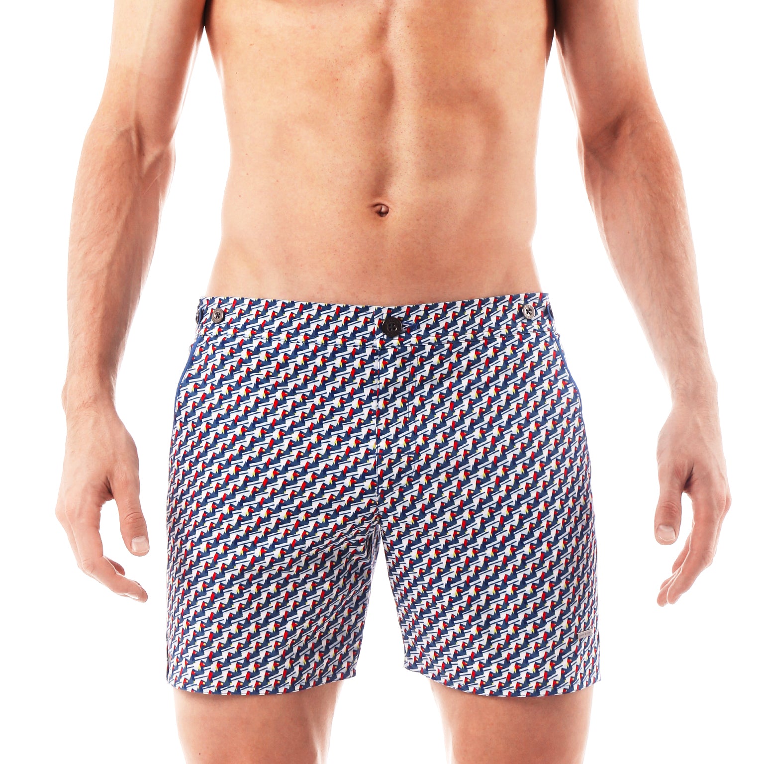 SAVE 70%- Blue Crystals Print 6" Catalonia Stretch - parke & ronen