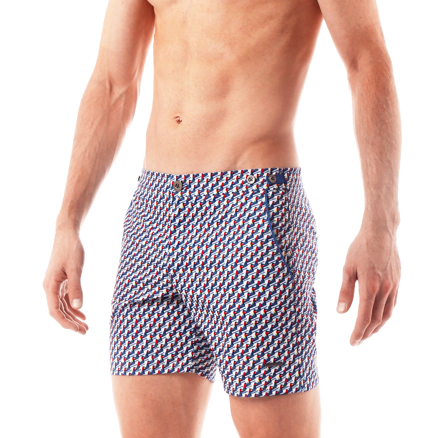 SAVE 70%- Blue Crystals Print 6" Catalonia Stretch - parke & ronen