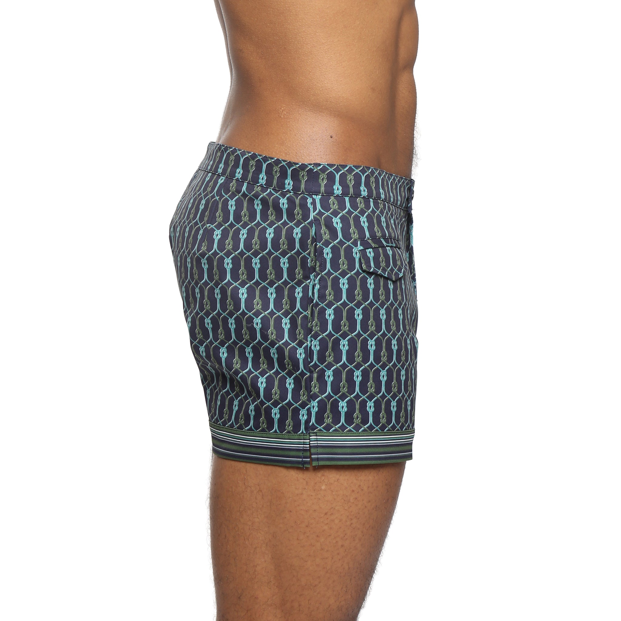NEW- Teal Voyager Lido Printed Swim Short