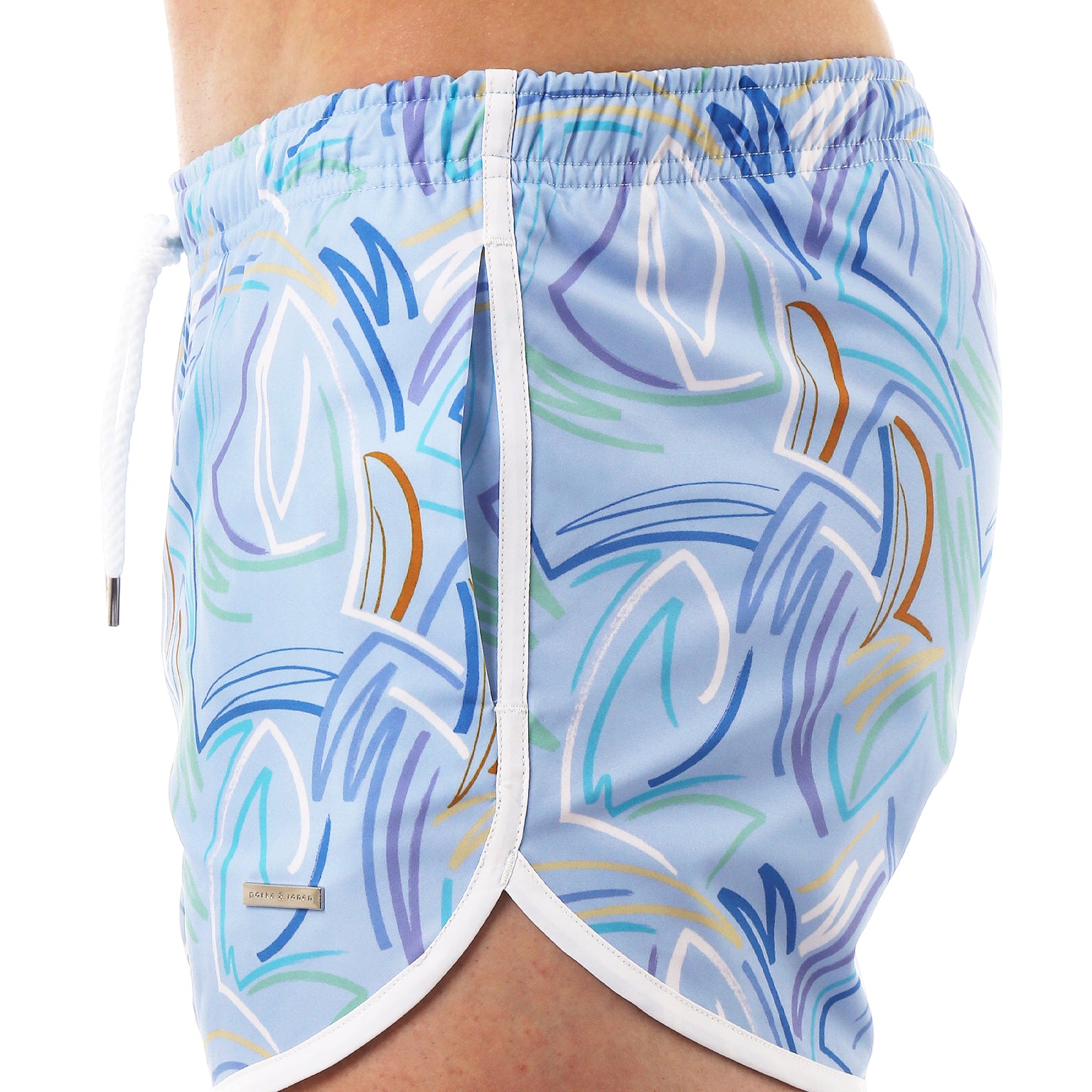 Sky Rowdy Print 3" Runner Swim Trunk