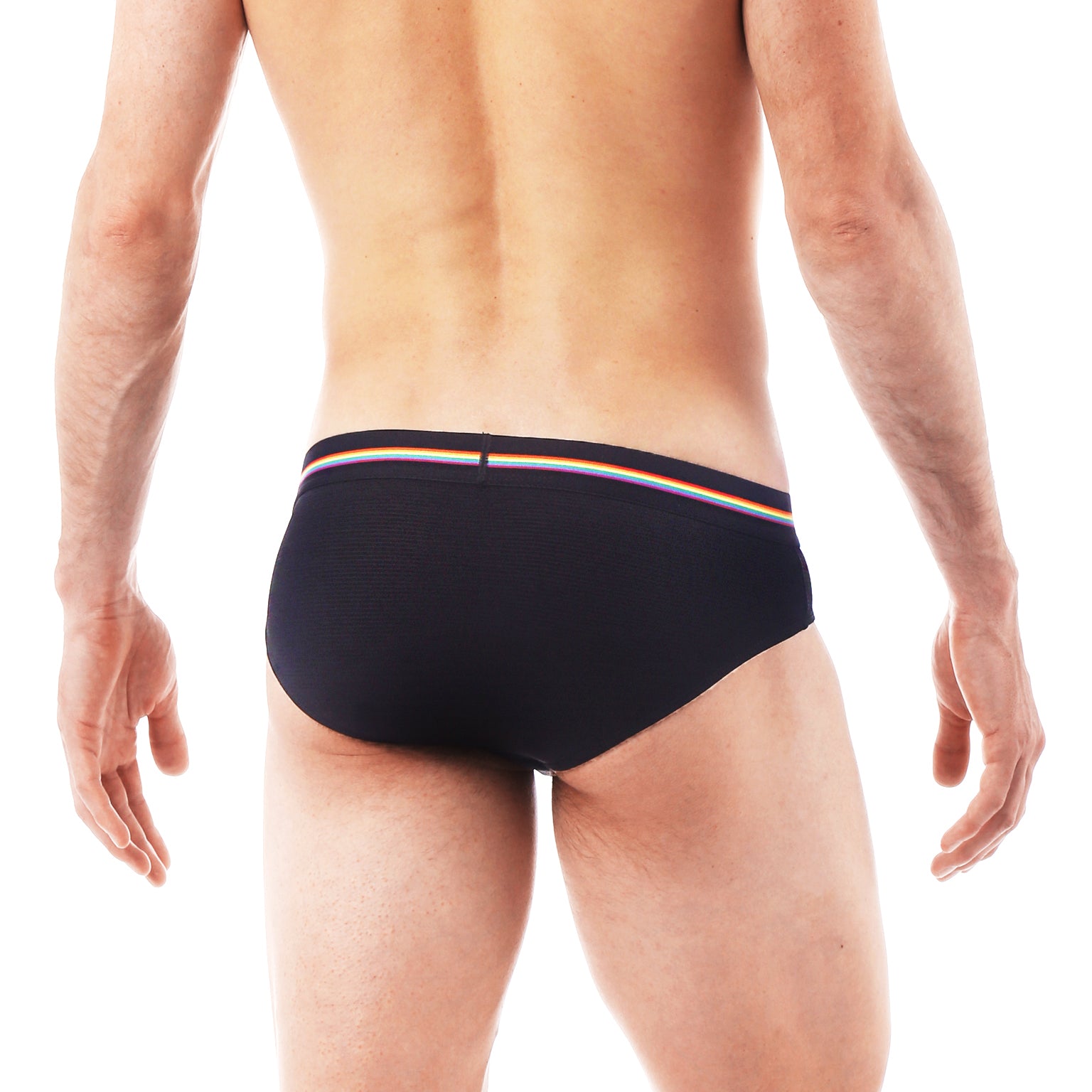 LIMITED PRIDE EDITION- Black Heather Mesh Low Rise Brief