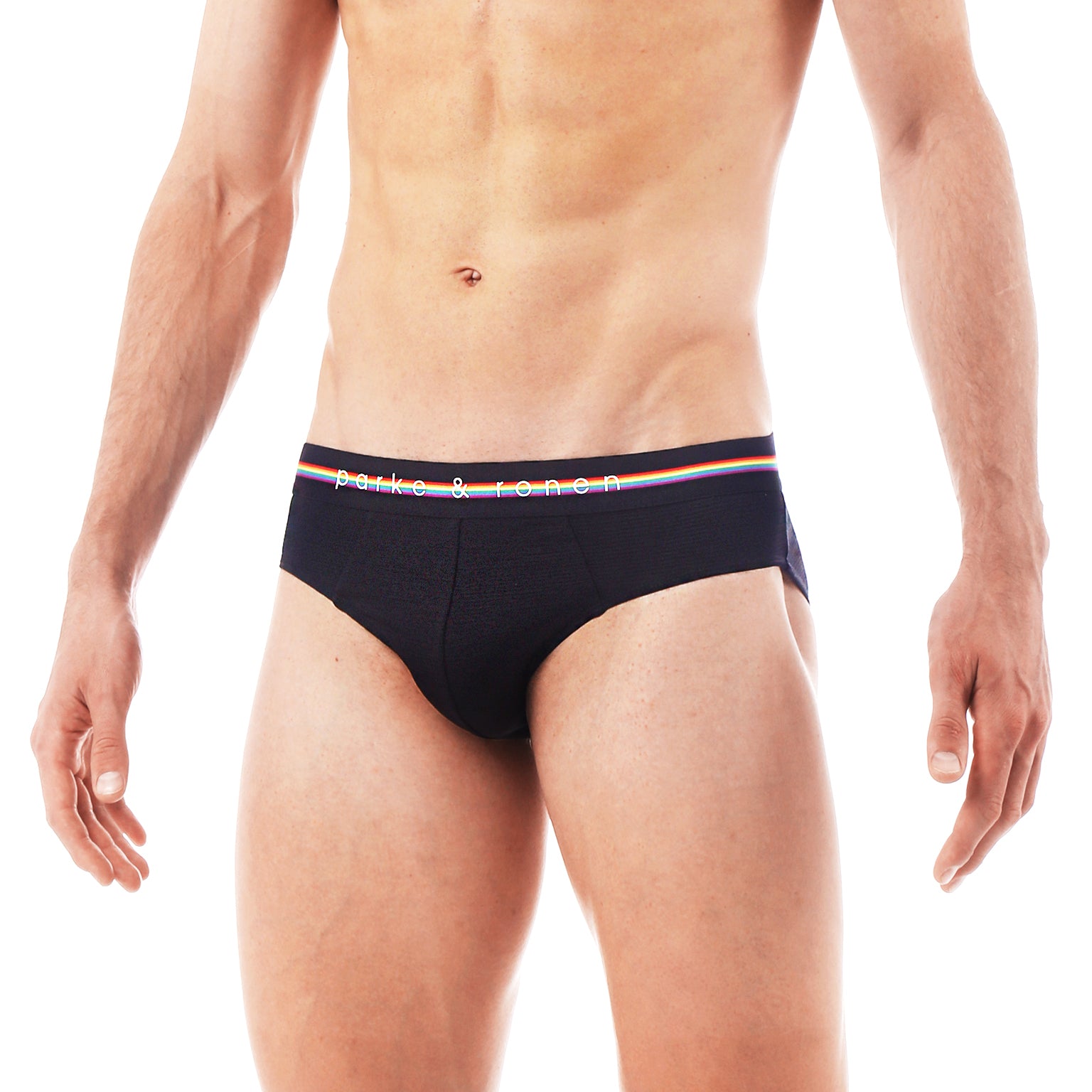 LIMITED PRIDE EDITION- Black Heather Mesh Low Rise Brief