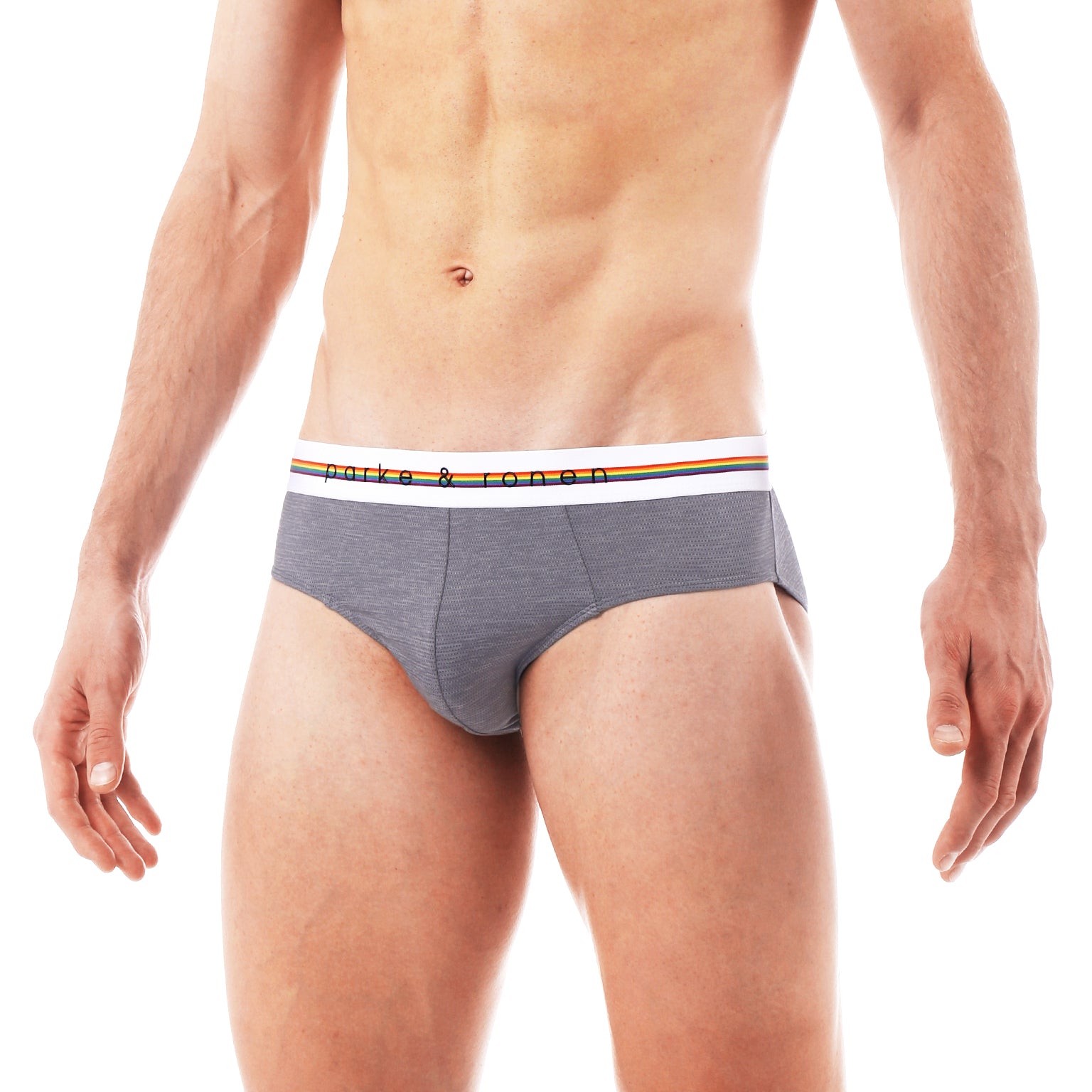 LIMITED PRIDE EDITION- Dove Grey Heather Mesh Low Rise Brief