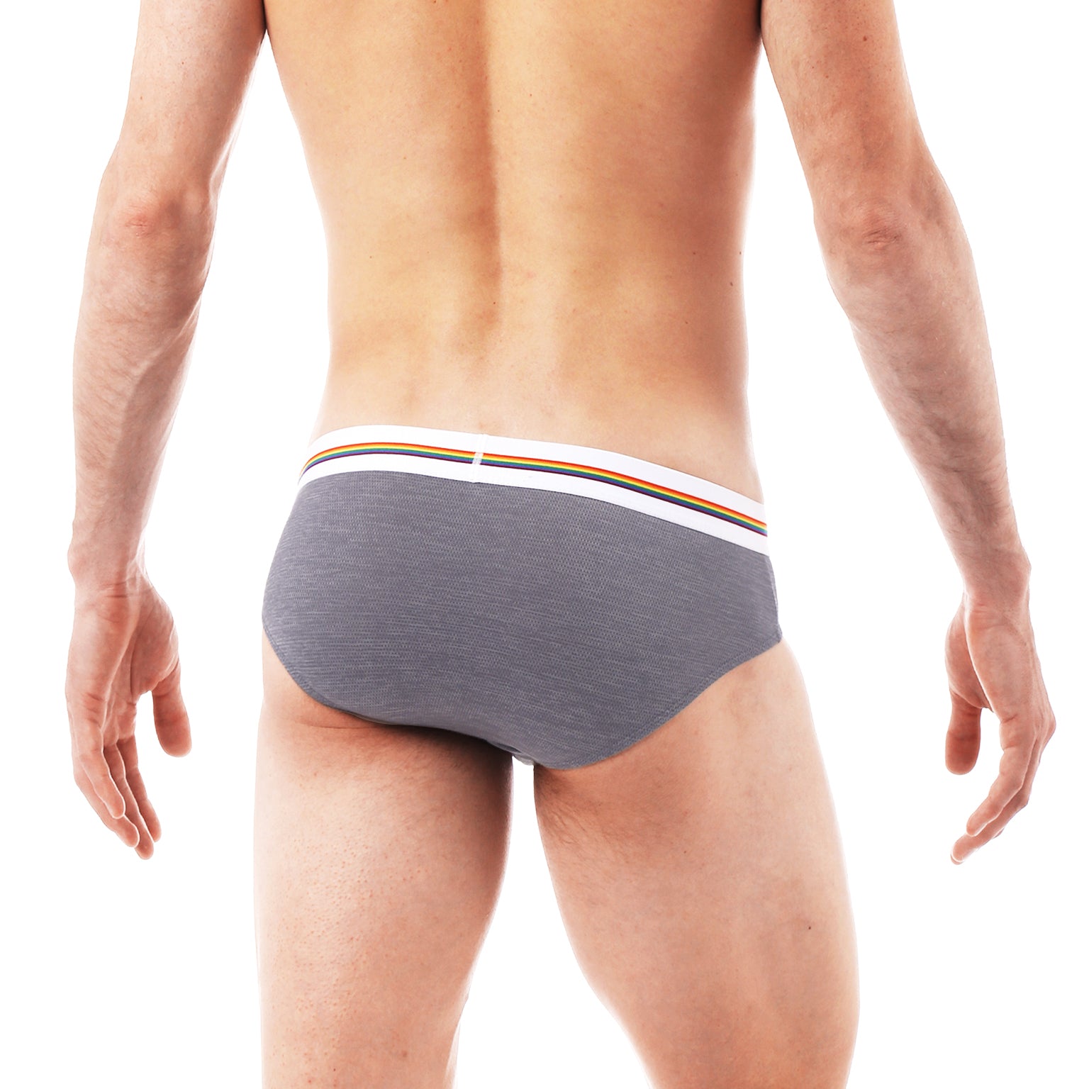 LIMITED PRIDE EDITION- Dove Grey Heather Mesh Low Rise Brief