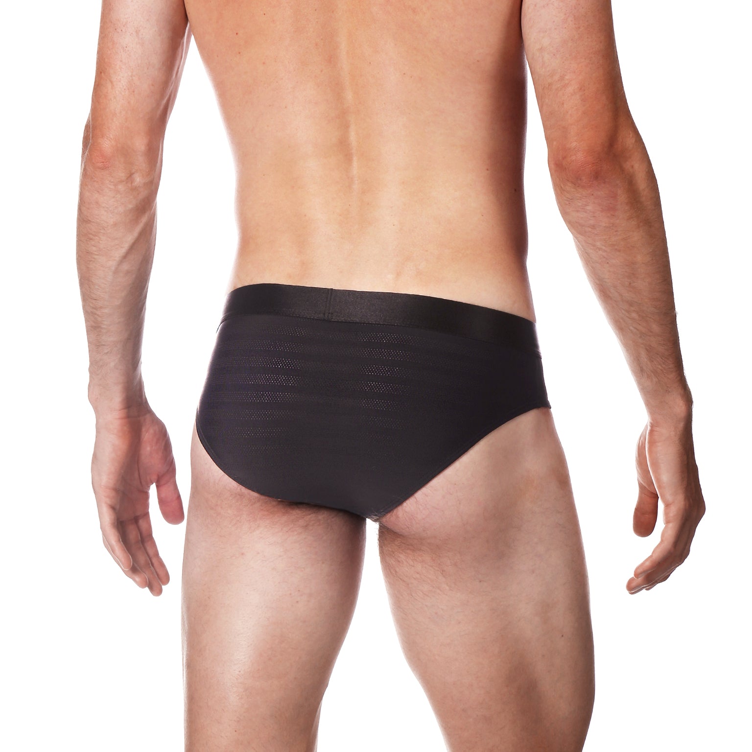 NEW ARRIVAL- Black Nylon Pointelle Low Rise Brief